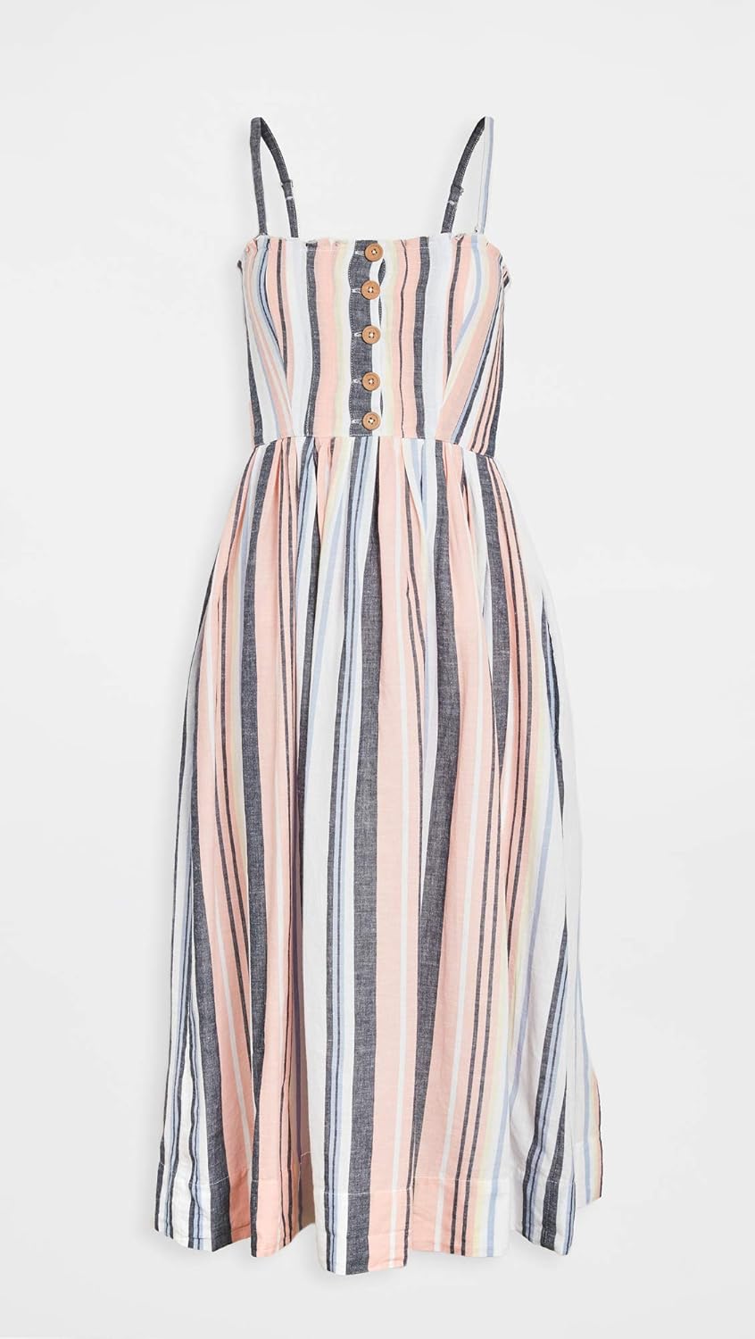 free people lilah cotton pleated strapless midi dress
