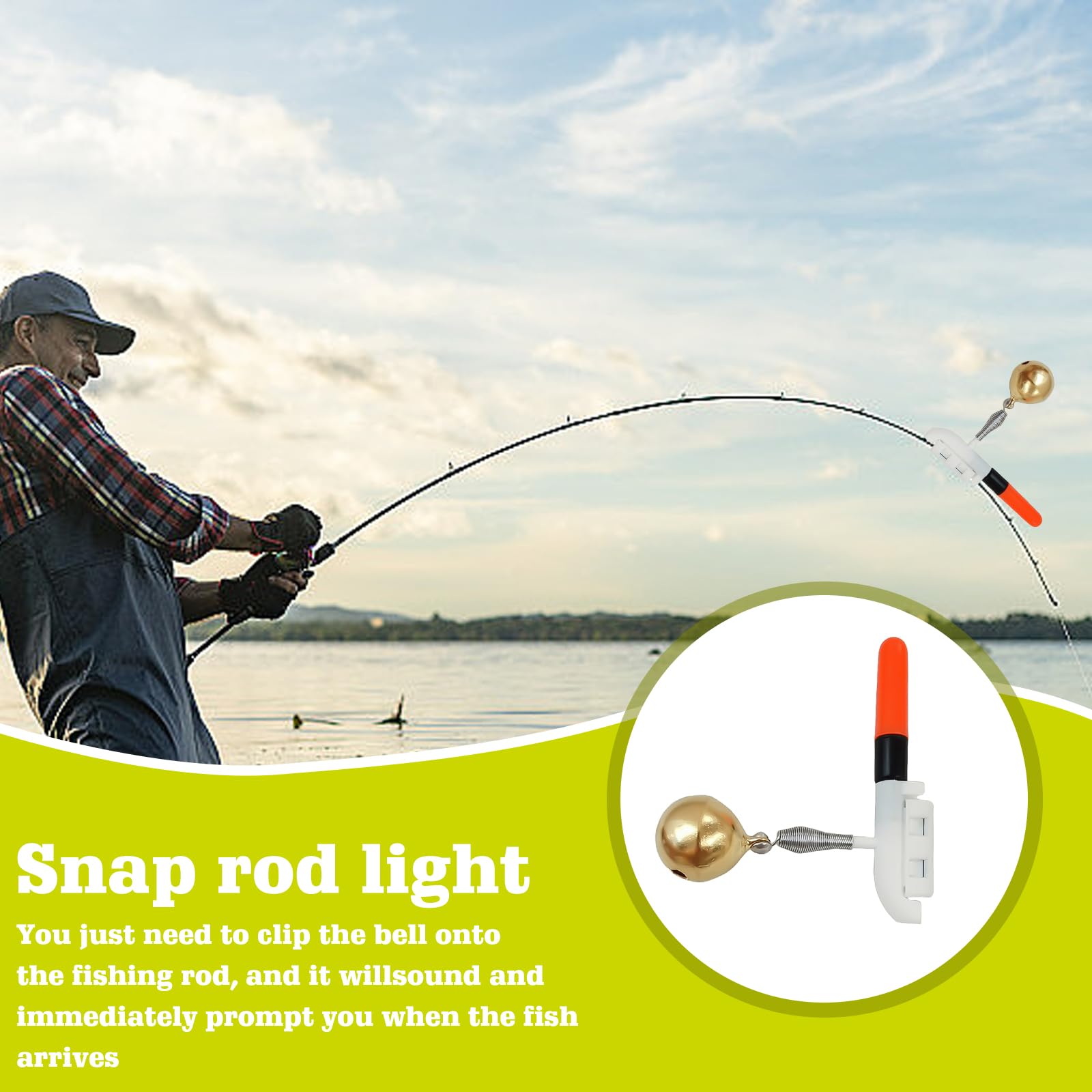 10 Pièces Bâtons Lumineux LED Alarme Pêche - Indicateur Touche Canne à Pêche Avec Clochette