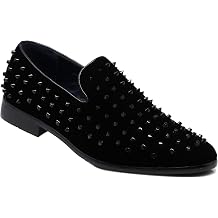 SPK26 Mens Vintage Velvet Rhinestone Designer Dress Loafers Slip On Shoes Classic Tuxedo Dress Shoes