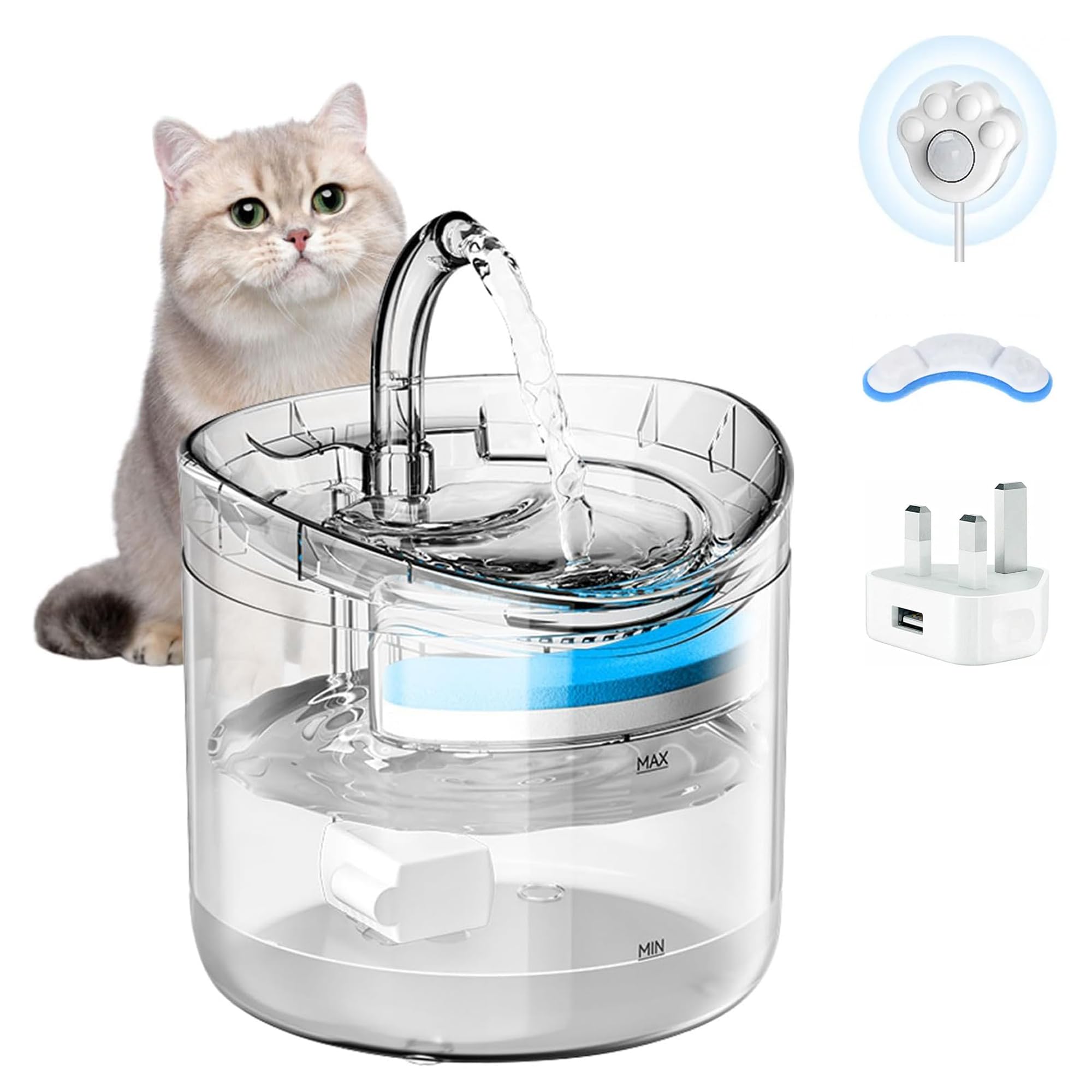 TriLine 1.8L Cat Water Fountain with Sensor