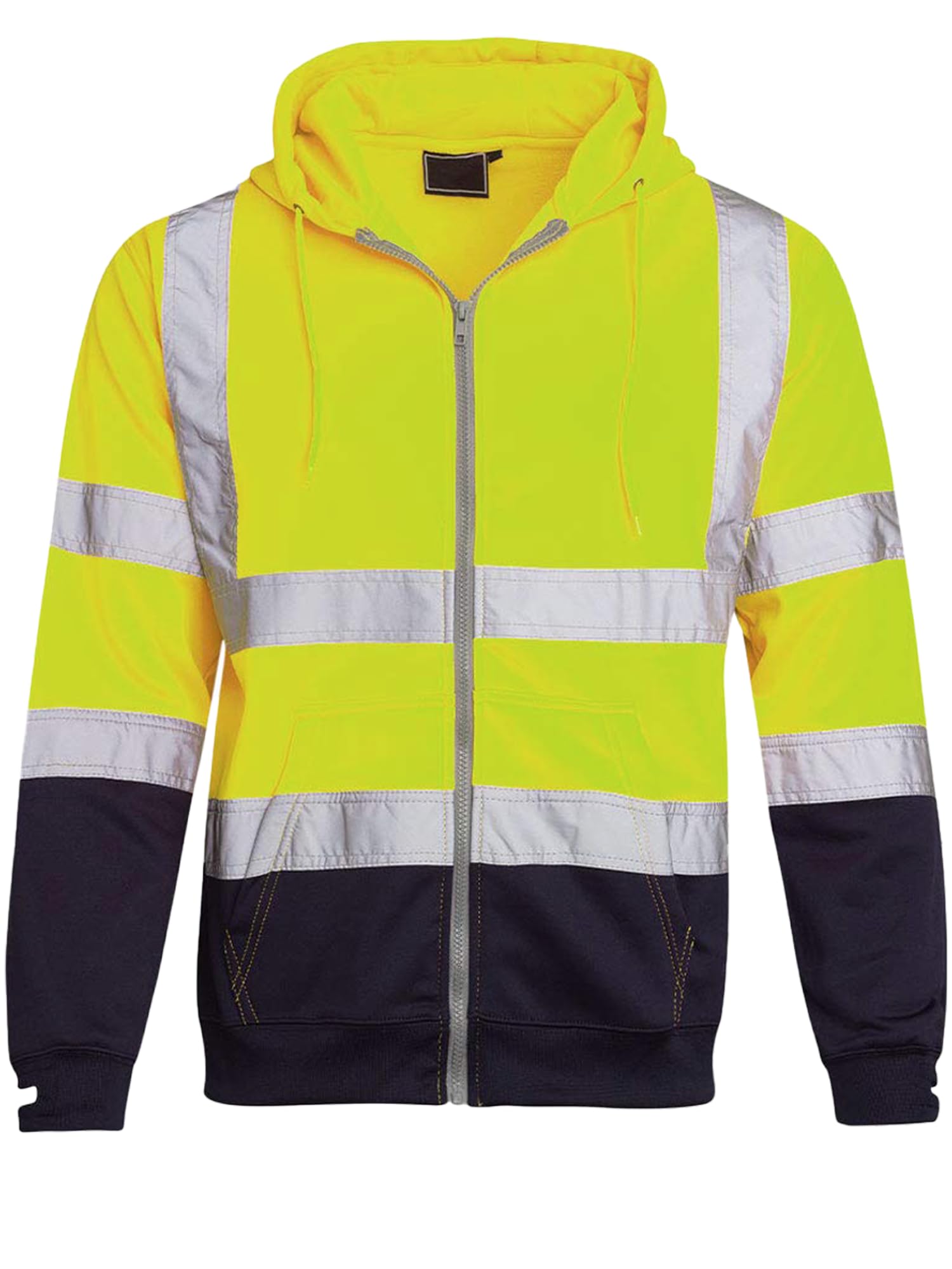 kraftd Mens Hi Vis Hoodie High Viz Hooded Sweatshirt Workwear Hoody With Reflective Tape — view 36