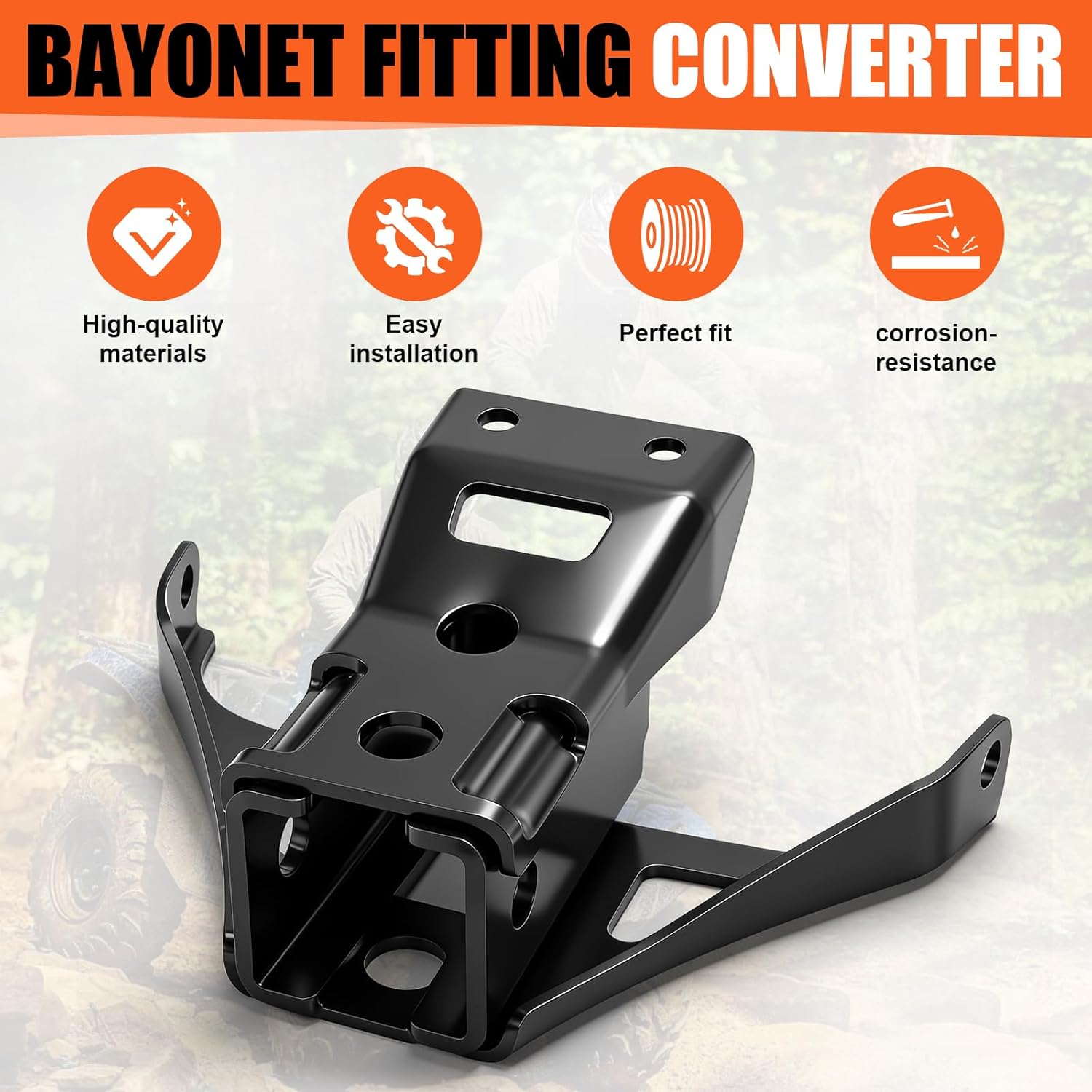 Rear 2" Receiver Hitch Compatible with 2018-2025 Yamaha Kodiak 450 | Replaces OEM# B16-F85H0-V0-00(Not Include Installation Hardware)