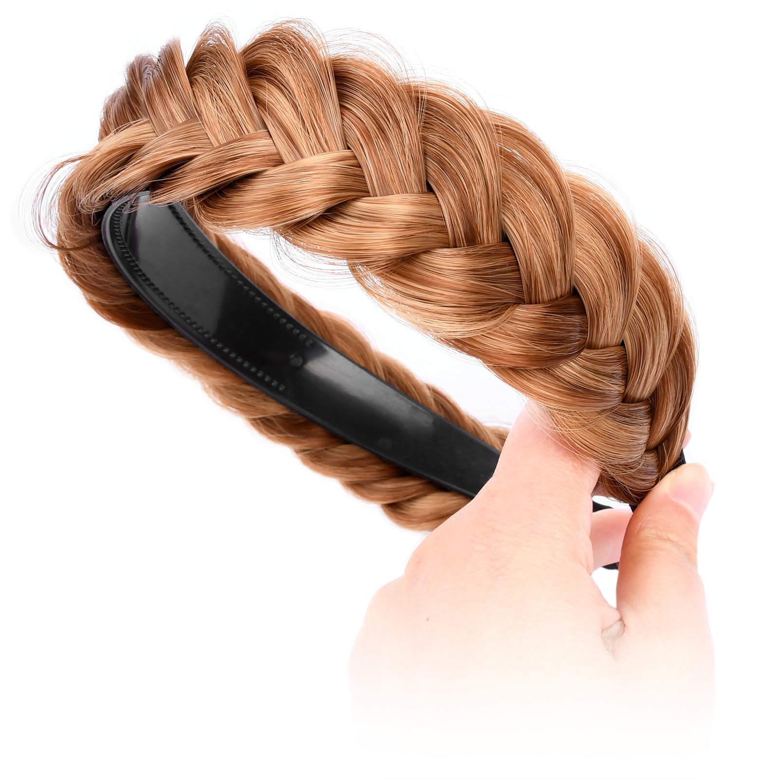 BOBIYA Wide Braided Headband with Teeth Braid Headbands With Teeth for Women Braided Hair Headbands with Tooth (Strawberry Blonde) - Image 4