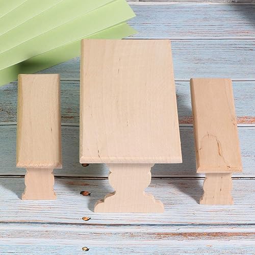 Miniatura 3 de Keenso 112 Casa de muñecas Miniatura Muebles de Madera Mesa Banco Modelo Modelo Accesorio