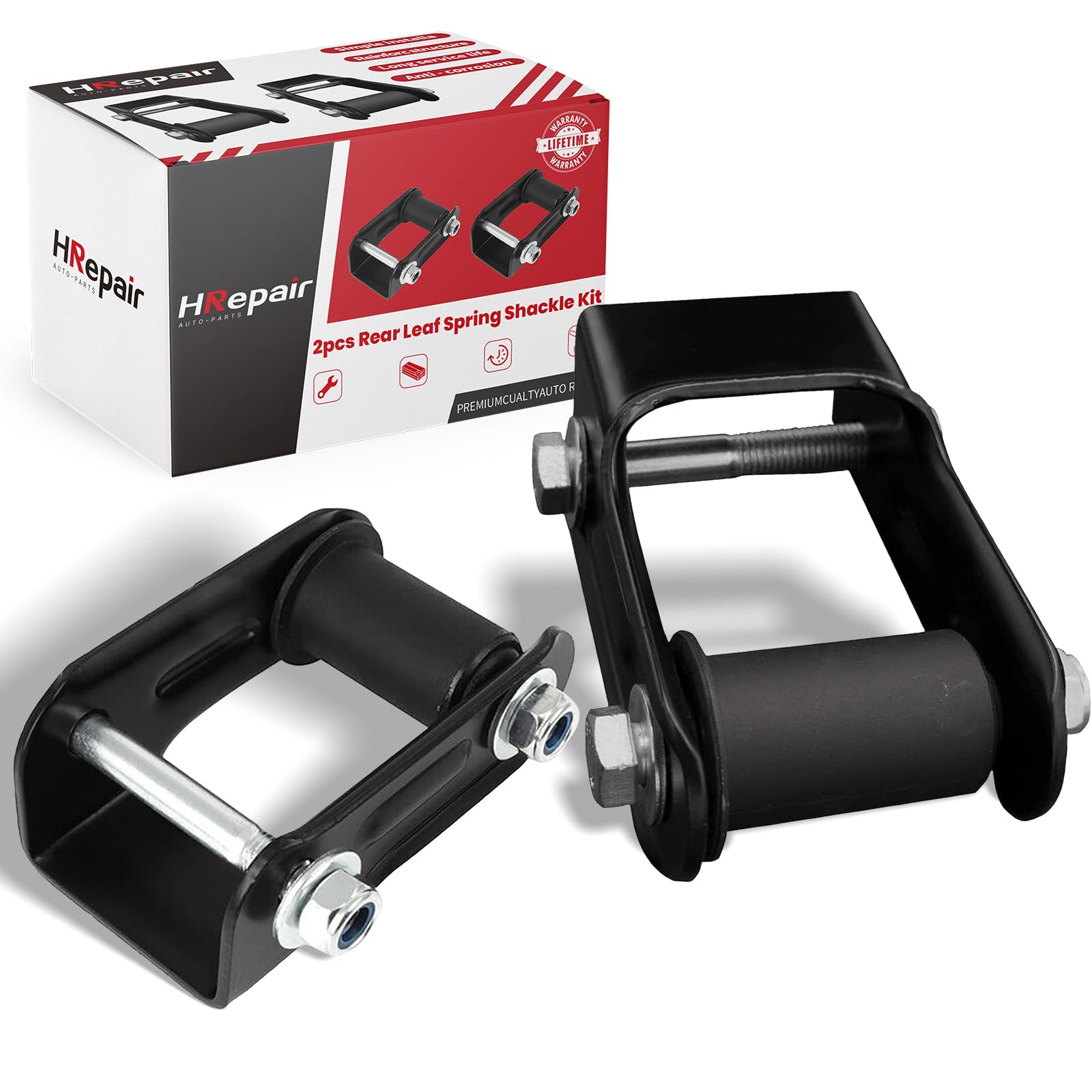 Pair Rear Position Leaf Spring Shackle Kit 722-028 Includes Bolts, Washers & Nuts