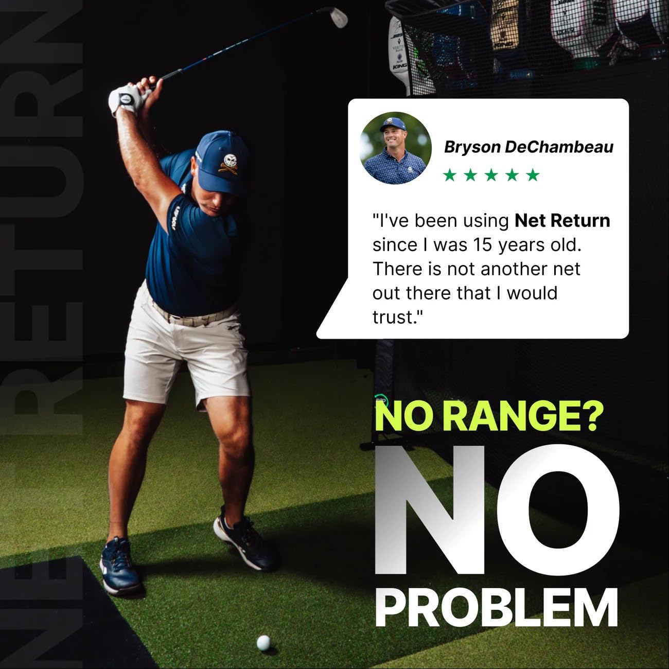 Net Return Pro Series Golf Training Net, 8'x7'6", automatische Ballrückführung, tragbar, Innen- und Außenbereich, Simulator, langlebiges Aluminium