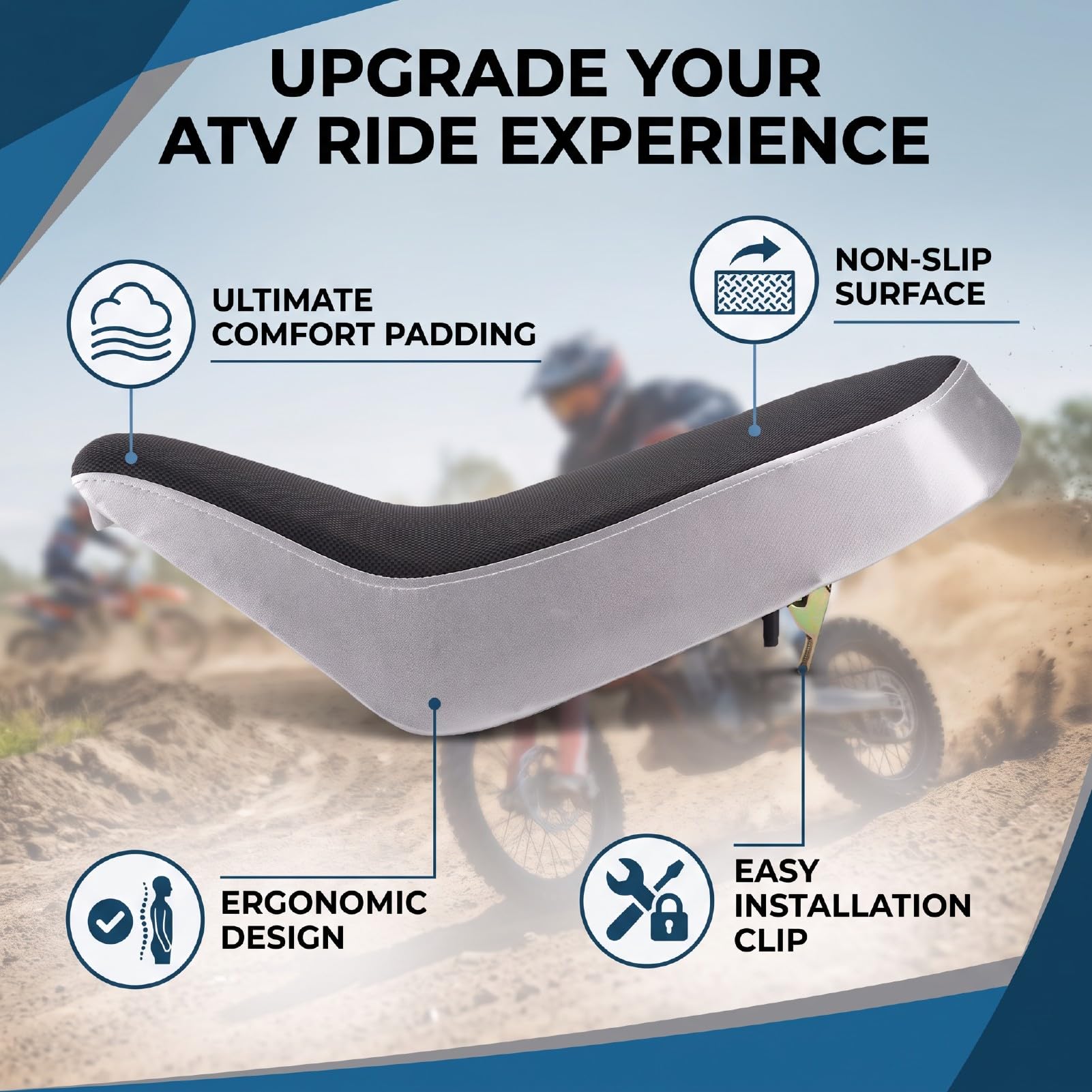 Foam ATV Fit for Seat, Ergonomic Design for Riding Comfort