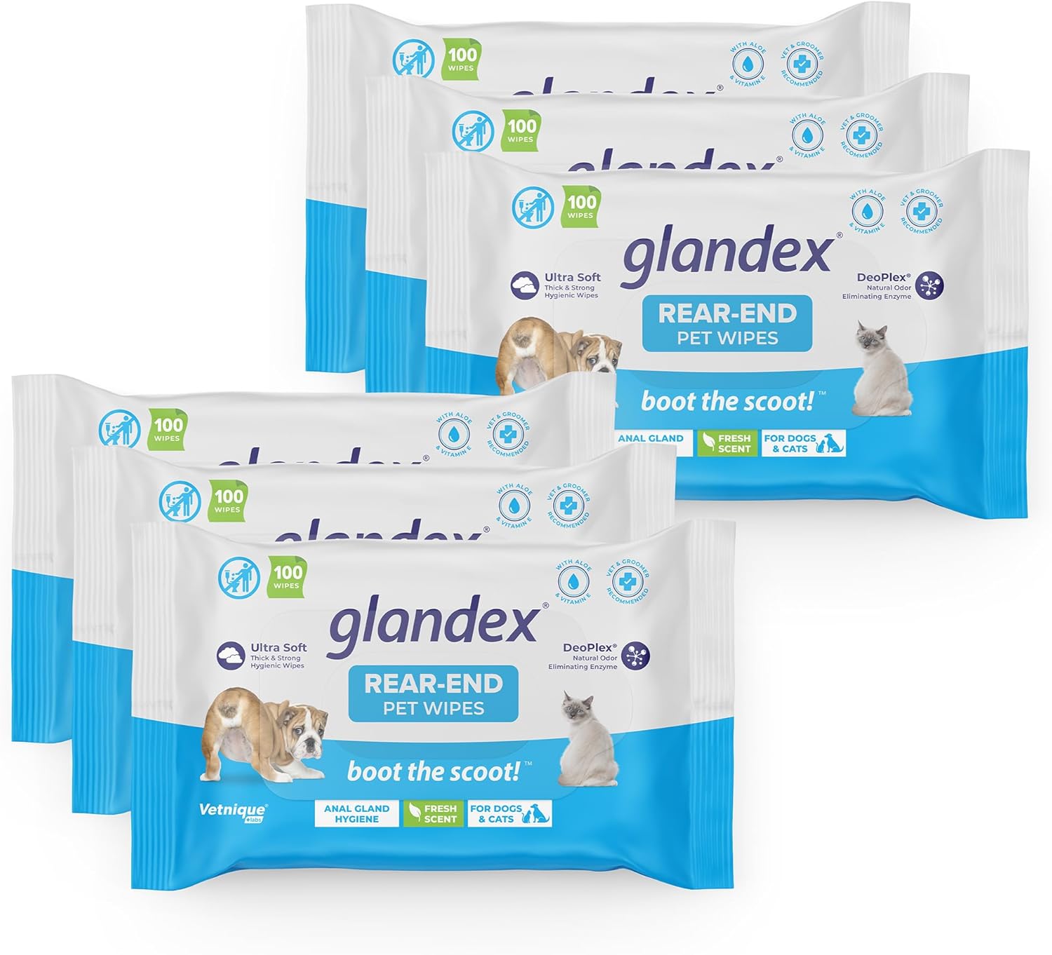 Glandex® Dog, Cat, Pet Wipes Cleansing Deodorizing Hygienic Anal Gland