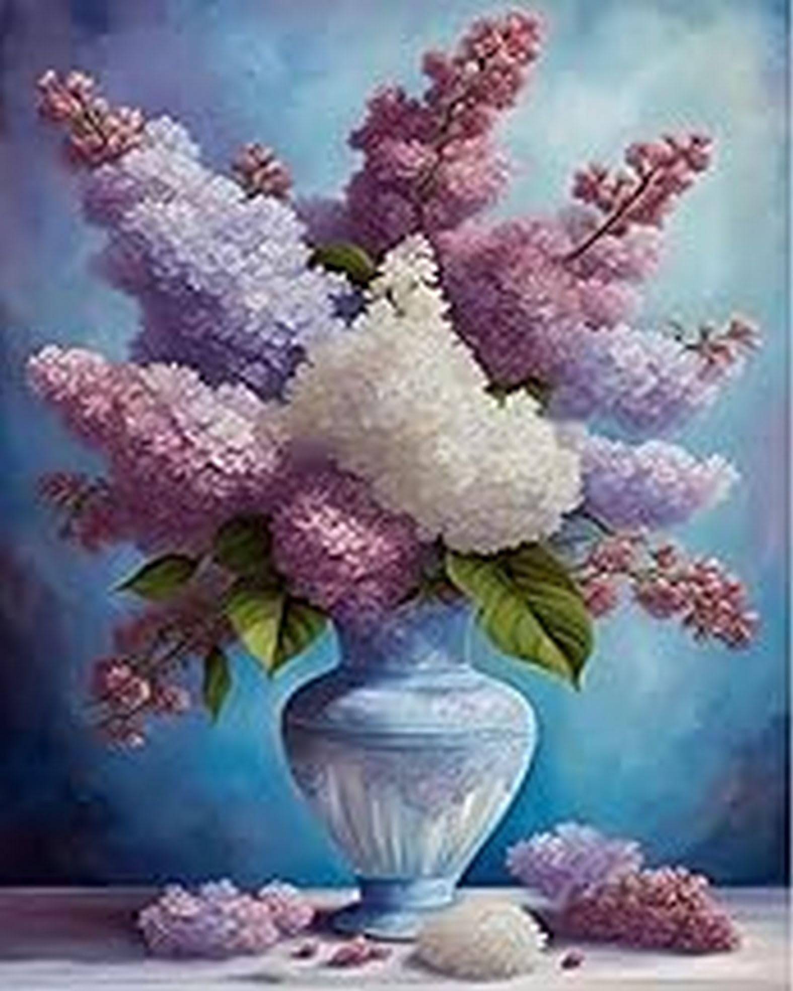 LEYIUYIU Kit punto croce stampato semplice fai da te per principianti adulti 11CT motivi di ricamo a mano decorazione della parete di casa - Bellissimo vaso - 40x50cm