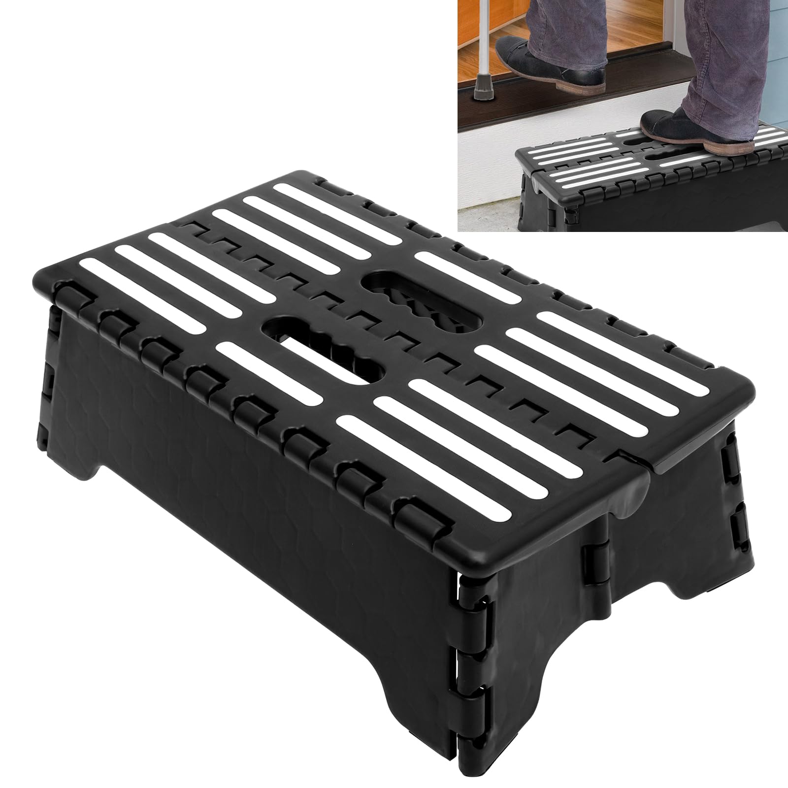 KTCINA Folding Step Stool, 5 Inch Height Collapsible Foot Stool Non-Slip Foldable Footstool Portable Lightweight Small Footstep for Kids Toddlers Adults Elderly
