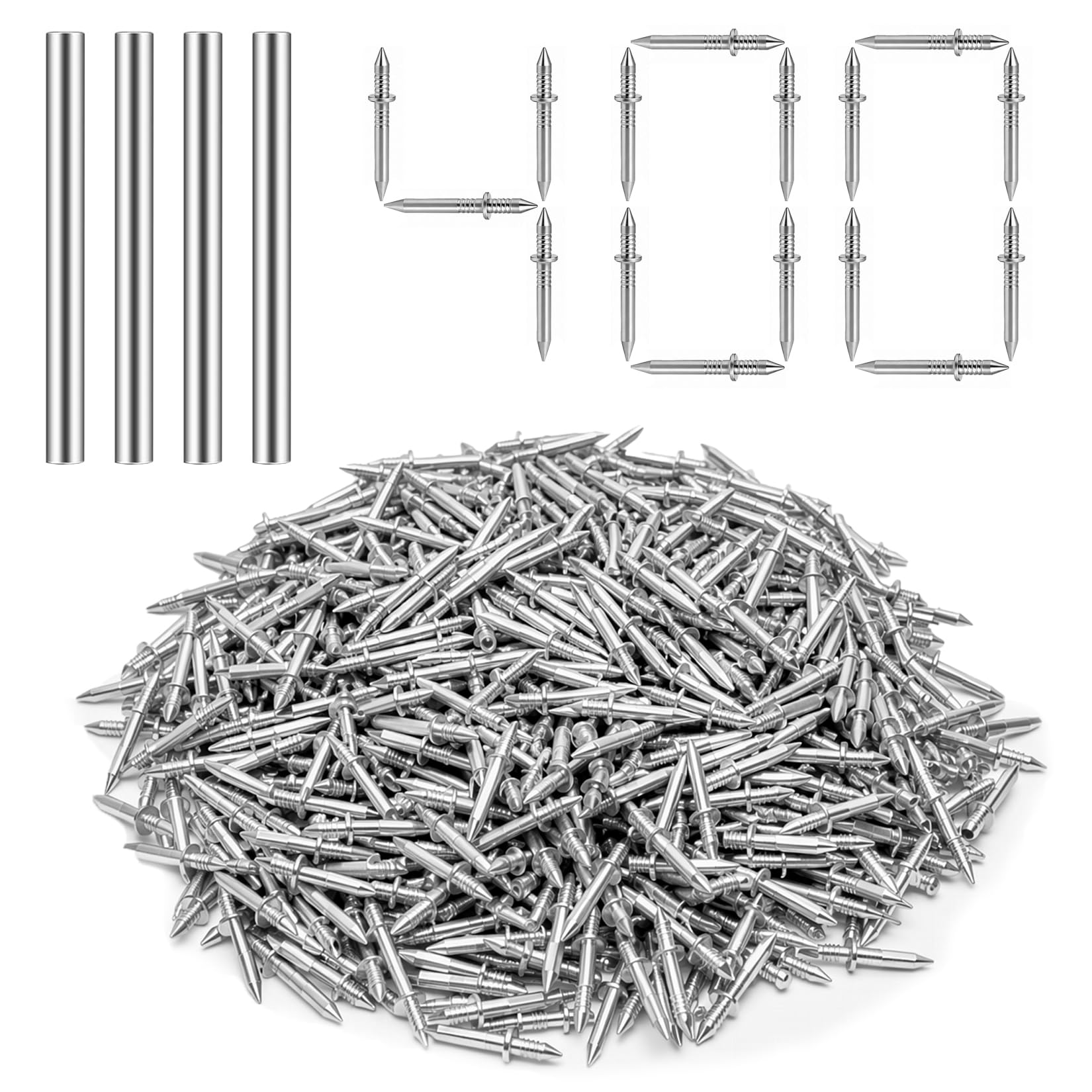 Qichenmaoyi Double Headed Skirting Nails, 400 Pcs, 27 mm