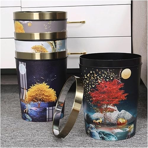 Miniatura 3 de DHAEY Kitchen Trash Cans Garbage Cans, Decorative Small Trash Can Garbage Container Bin Wastebasket with Patterned Waste Baskets Home & Kitchen