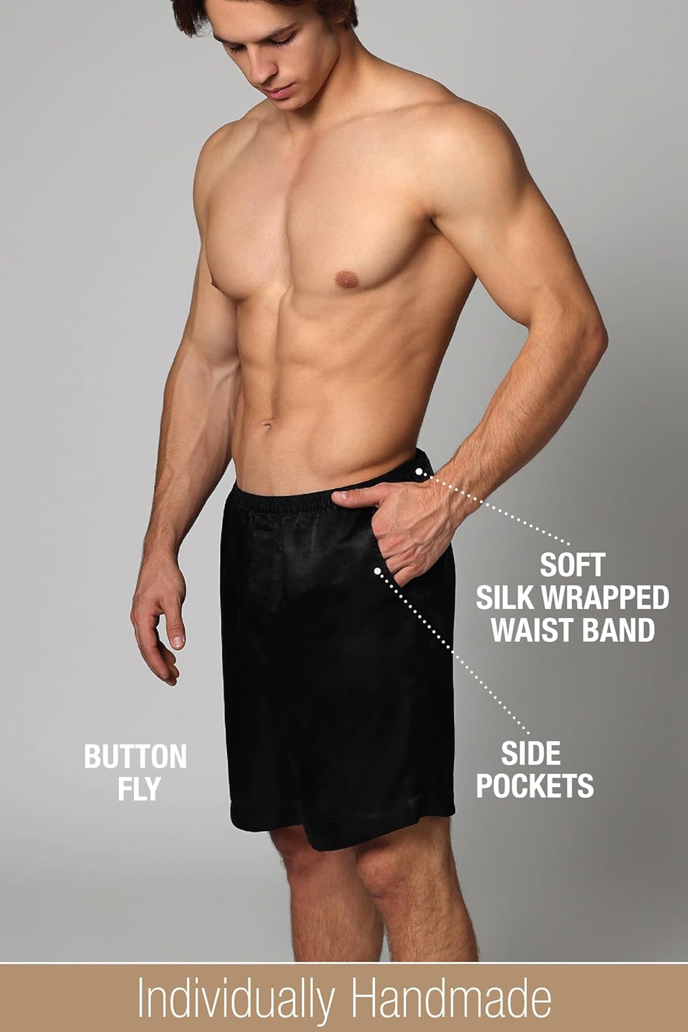 Tara Sartoria Luxury Artisan Silk Boxer Shorts For Men, 27mm Washable Natural Silk - Image 4