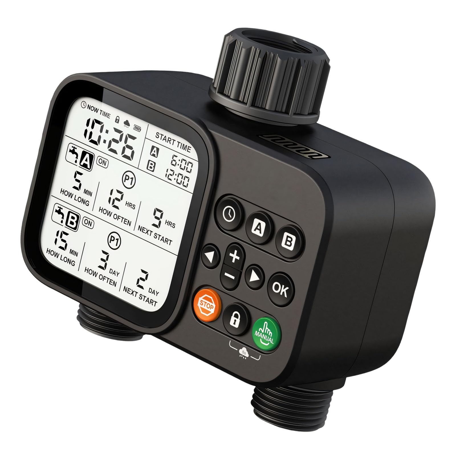 LUCKGONI Automatic Garden Watering Timer Featuring LCD Display For Yard And Plant Irrigation