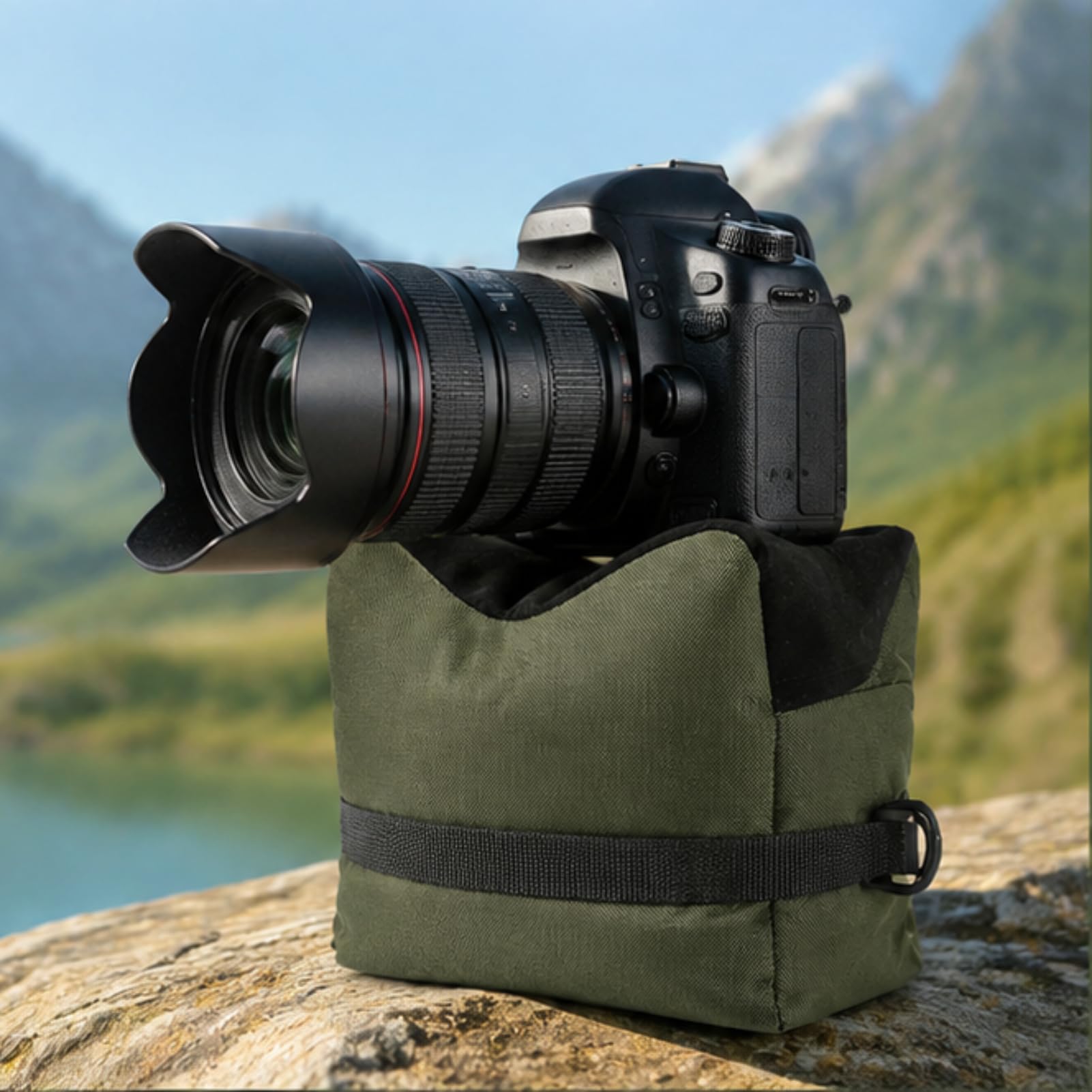 Dilwe Sac de Support de Tir 2 Pièces, Sac de Sable de Sport Unisexe, Poche Avant en Tissu Oxford 600D, Poche Arrière pour la Chasse à la Photographie