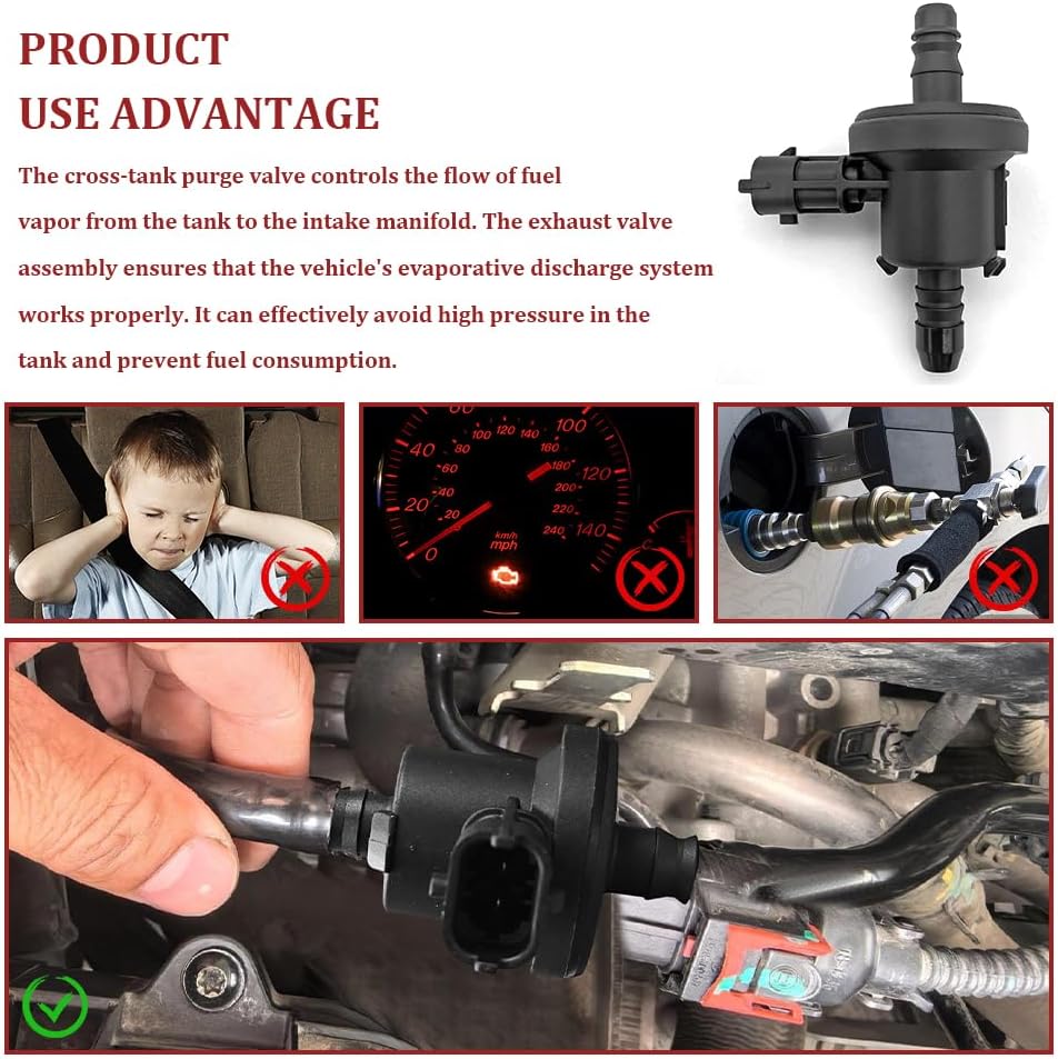 0280142500 Vapor Canister Purge Valve For Fiesta 2014-2019,For 2013-2018 Ford Escape,System Vacuum Valve Purge Solenoid For Ford Focus 2013-2018, 2015-2018 Lincoln MKC BV61-9G866-AA