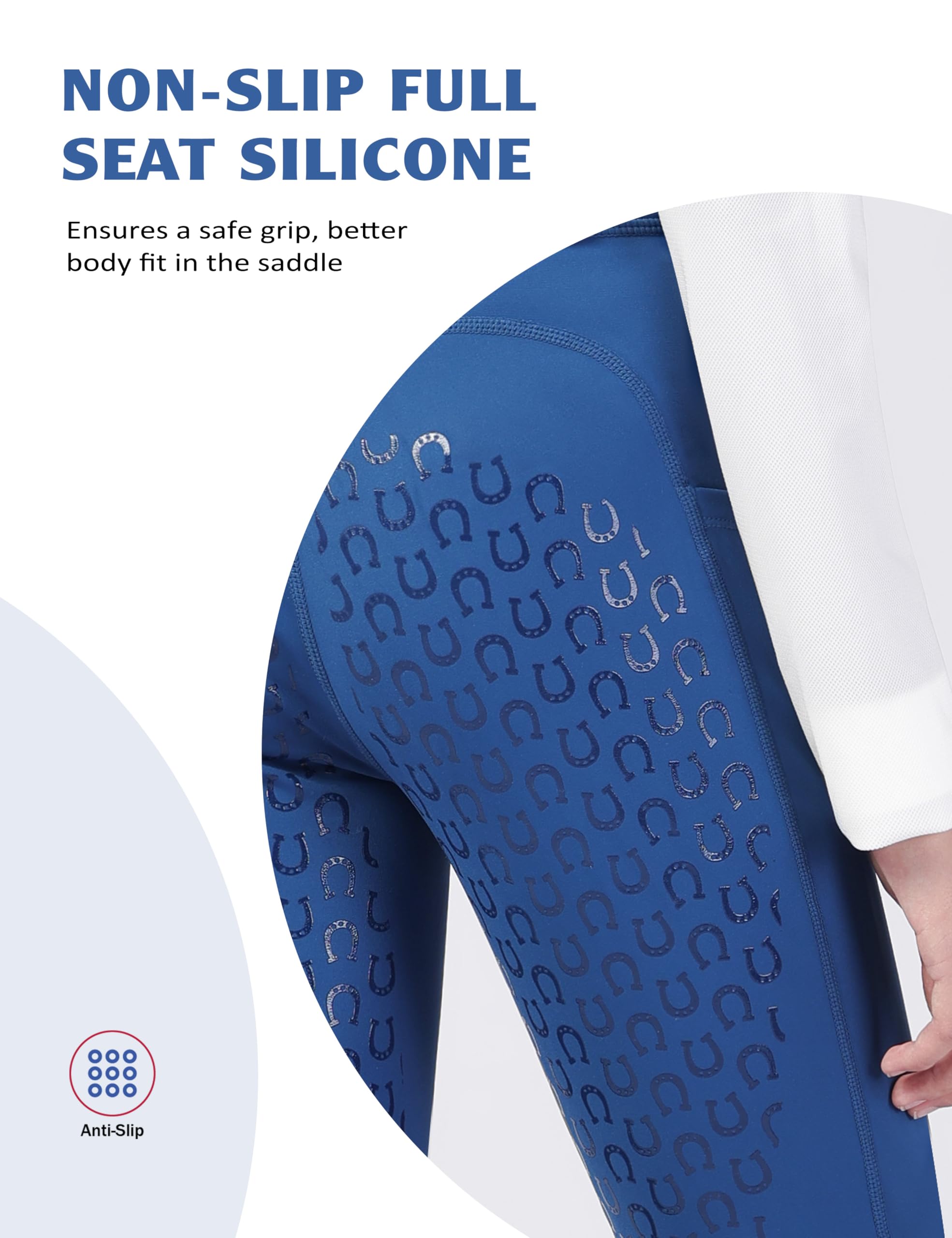 Harrison Howard Pantalones de equitación para niñas con bolsillos y trabillas para cinturón, mallas de equitación de asiento completo para niñas
