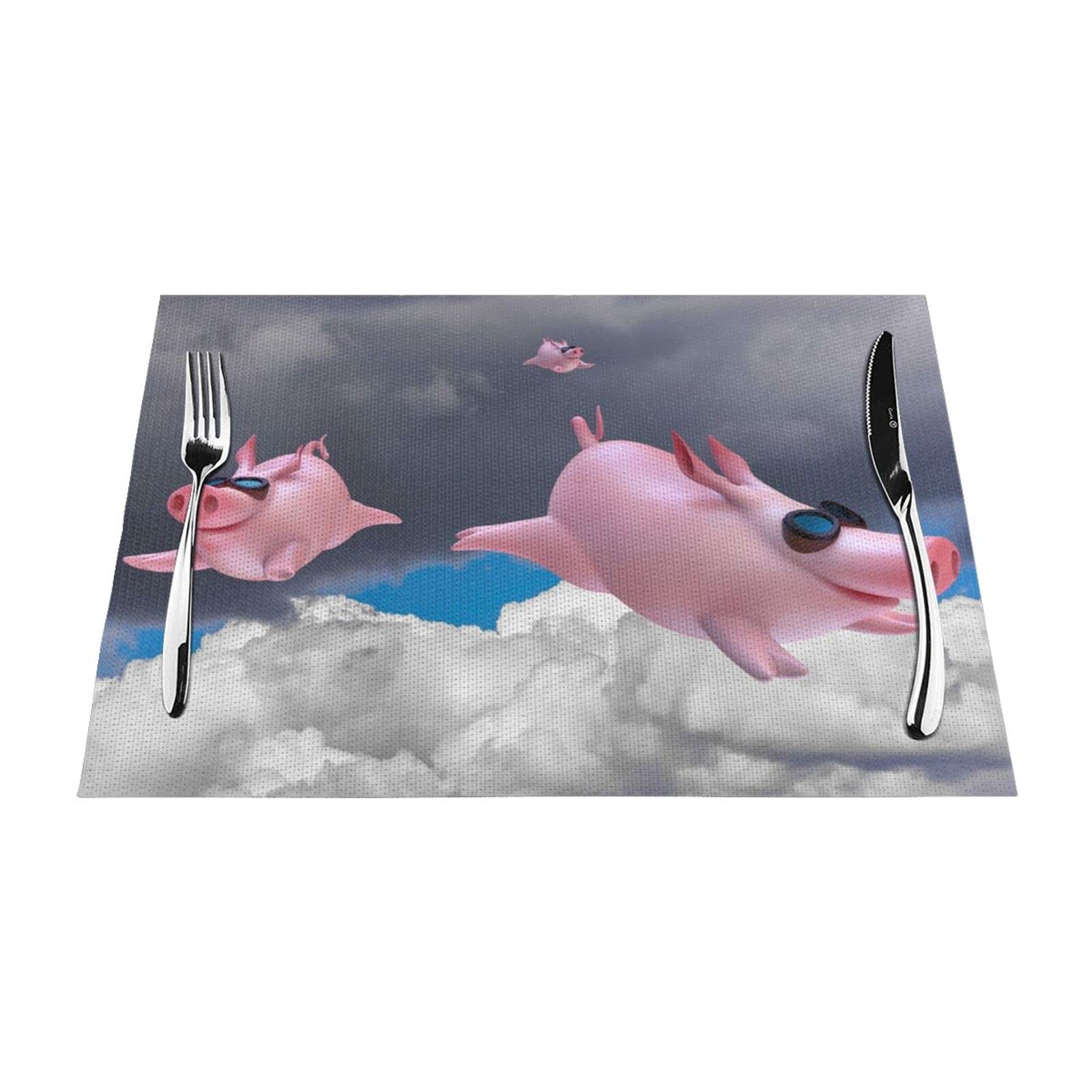 Sets de table antichaleur cochon 3D 30,5x45,7cm décoration cuisine
