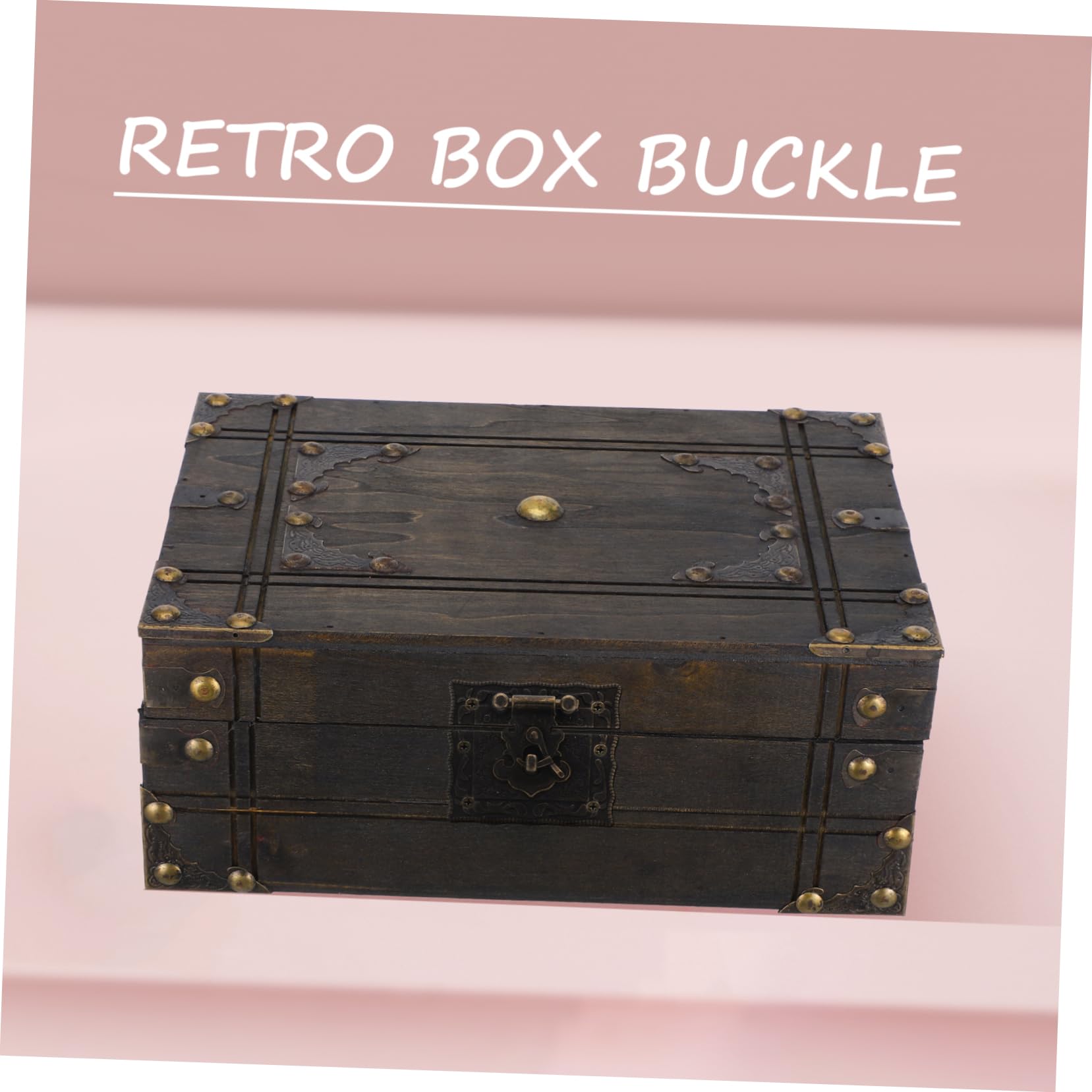 WOONEKY Box Antique Alloy Buckle Vintage Padlock Latch Cabinet Lock Hinges Ancient Chinese Lock Antique Cabinet Latch Decorative Hasp Latch Buckle Chinese Antique Padlock Zinc Alloy