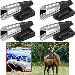 HZEL Car Deer Warning Whistles Device, 4PCS Waterproof Vehicle Horn Sensor Repellent with Adhesive Tapes, Automotive Exterior Animal Alert Accessories, Universal for Motorcycles(Silver/White Glue)