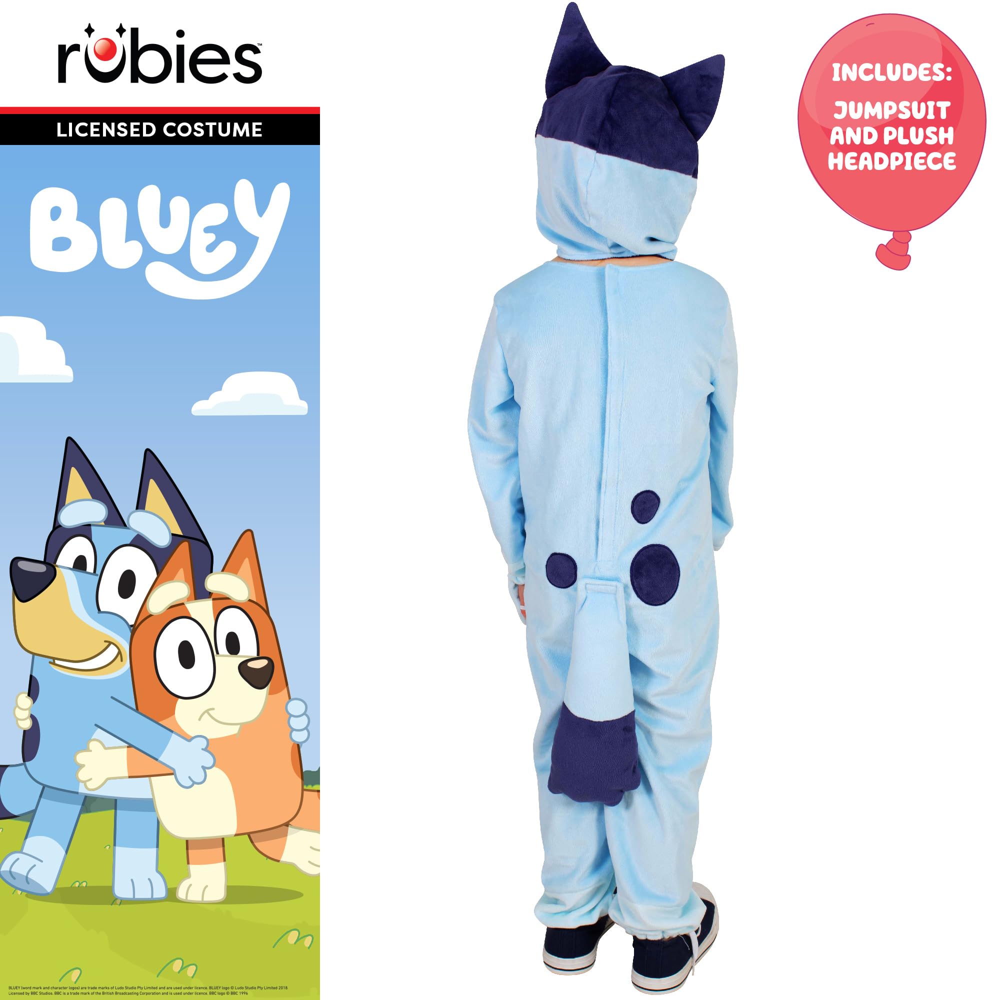 Rubies Official Bluey Child Costume, Kids Fancy Dress, Size 3-4 Halloween, 3-4 Years - Image 4