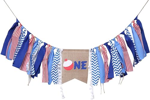 Ofishally - Decoración de fiesta para el primer cumpleaños  Cartel de cumpleaños de pez grande para accesorios de cabina de fotos, el mejor