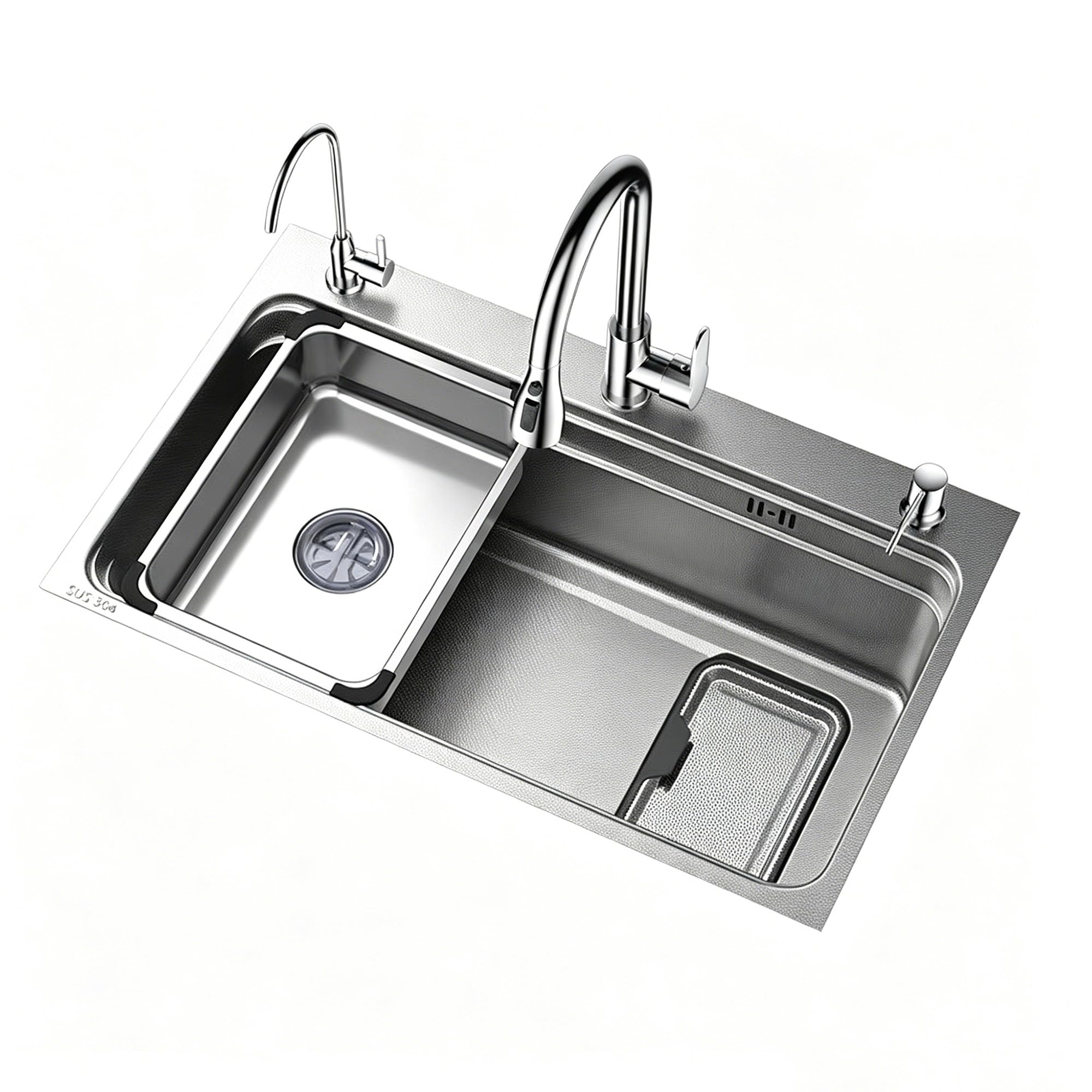 Bomdog One Color Sc Stainless Steel Kitchen Sink With Built-In Water Purifier Faucet, Suitable For Hotels And Cafes(75Cm)