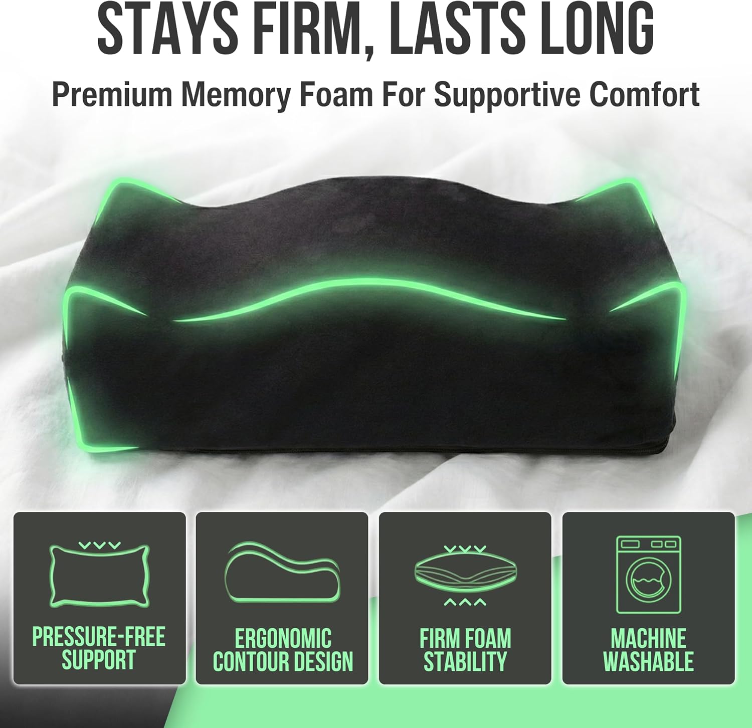 BBL Pillow After Surgery for Sitting – Brazilian Butt Lift Recovery Cushion, Firm Support Pillow for Home, Car & Office Use, Post Surgery Supplies with Velvet Cover & Anti-Slip Base