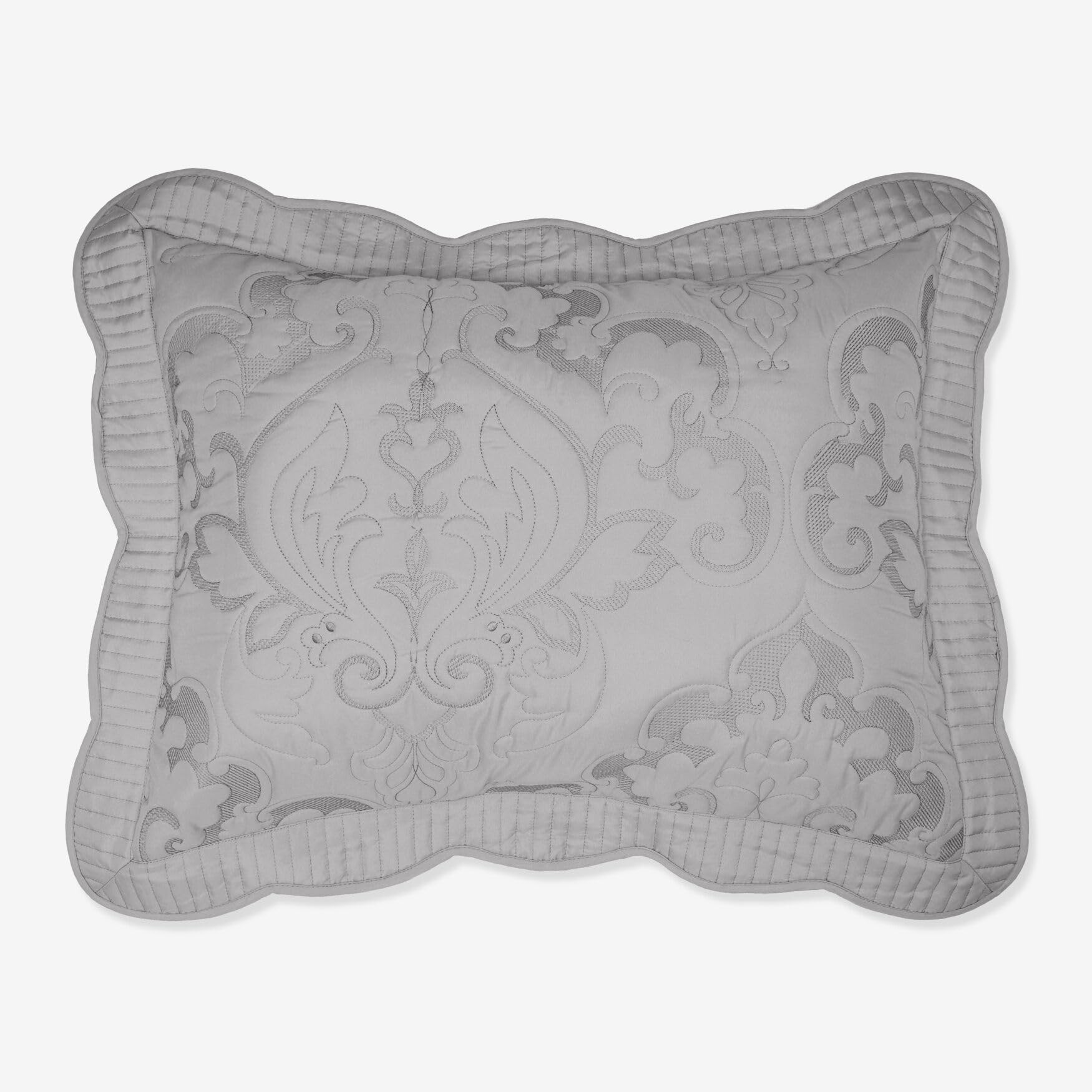 BrylaneHomeAmelia Sham Pillow - Standard, Grey Gray