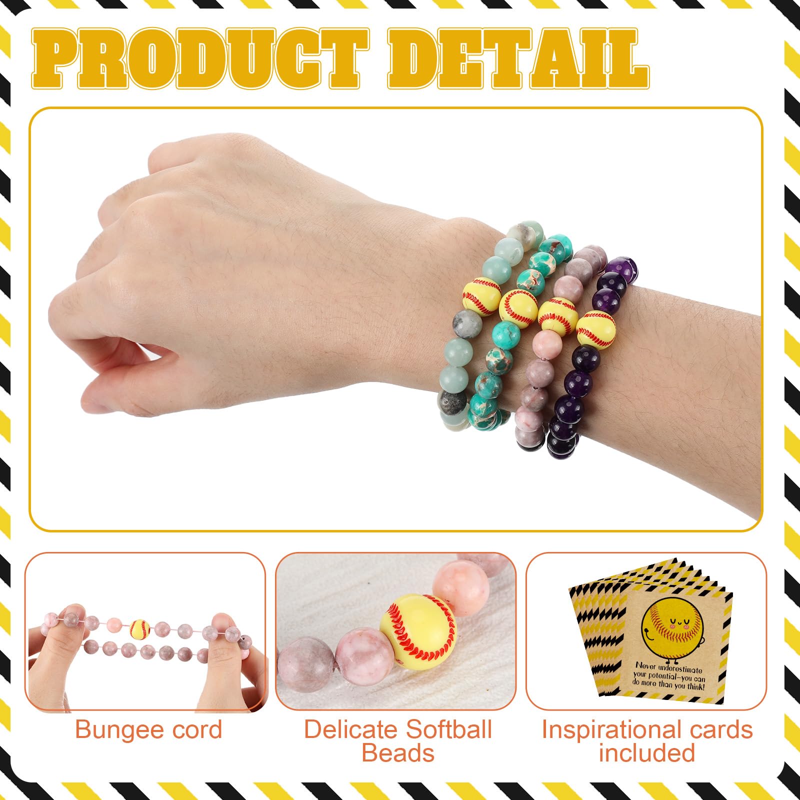 Tondiamo Basketball Softball Positive Team Gifts Bulk Lava Stone Bracelet Inspirational Card Senior Night Sport Graduation Party Favors End of Season Gifts for Player Sport Lover