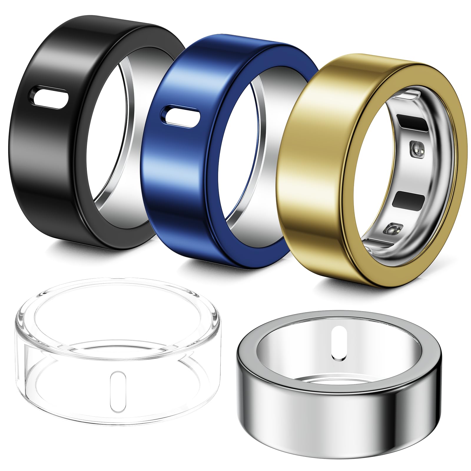 Hexasider 5 Stück Ringe Cover Kompatibel mit Oura Ring Gen 4/Gen 3 Horizon/Heritage Schutzhülle, Abriebfestes TPU Case für Oura Ring Protector Zubehör