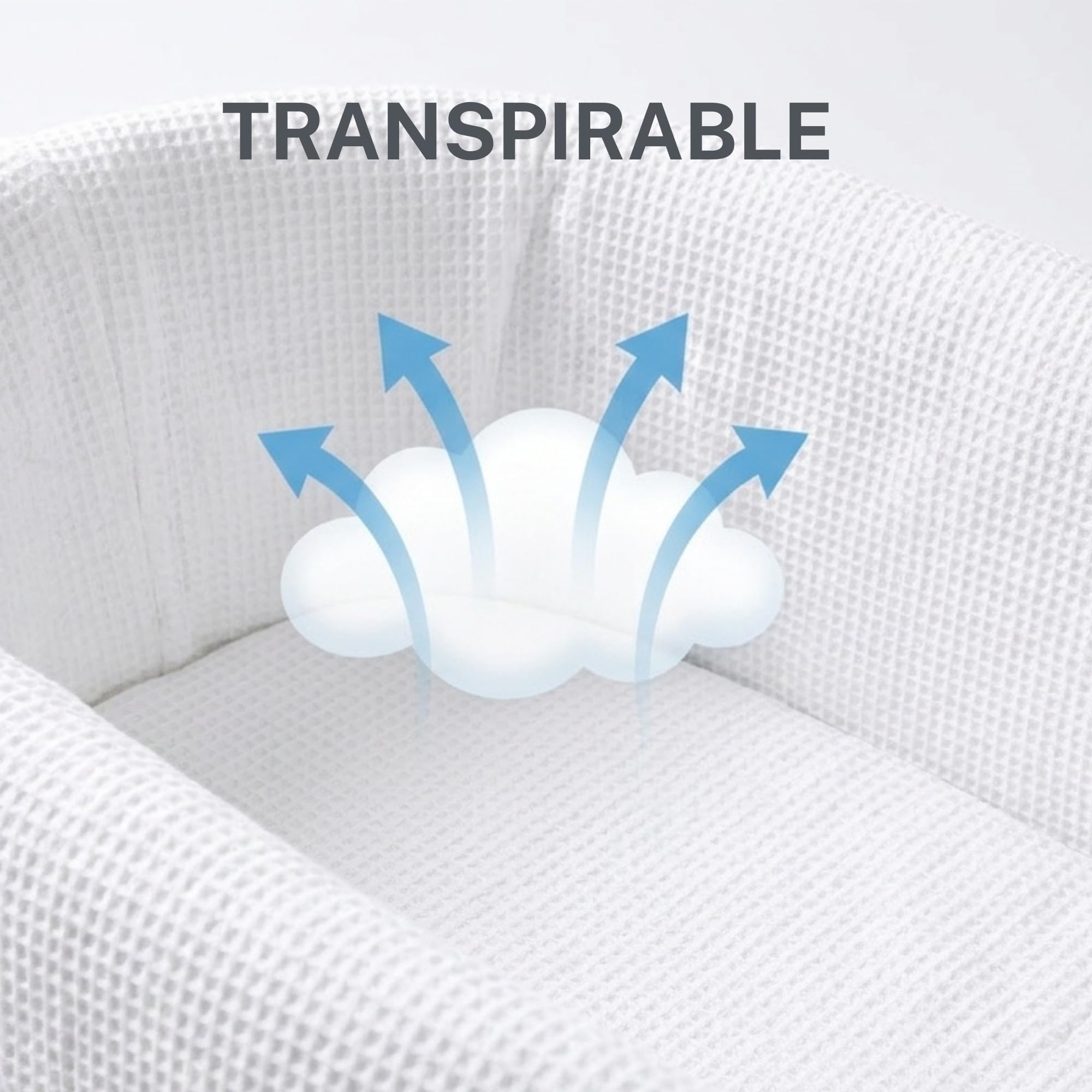 Thermikoa Housse de nacelle universelle pour bébé piqué gaufré en coton respirant Housse intérieure effet nacelle Nouveaux murs plus propres et accueillants, ajustement adaptable lavable