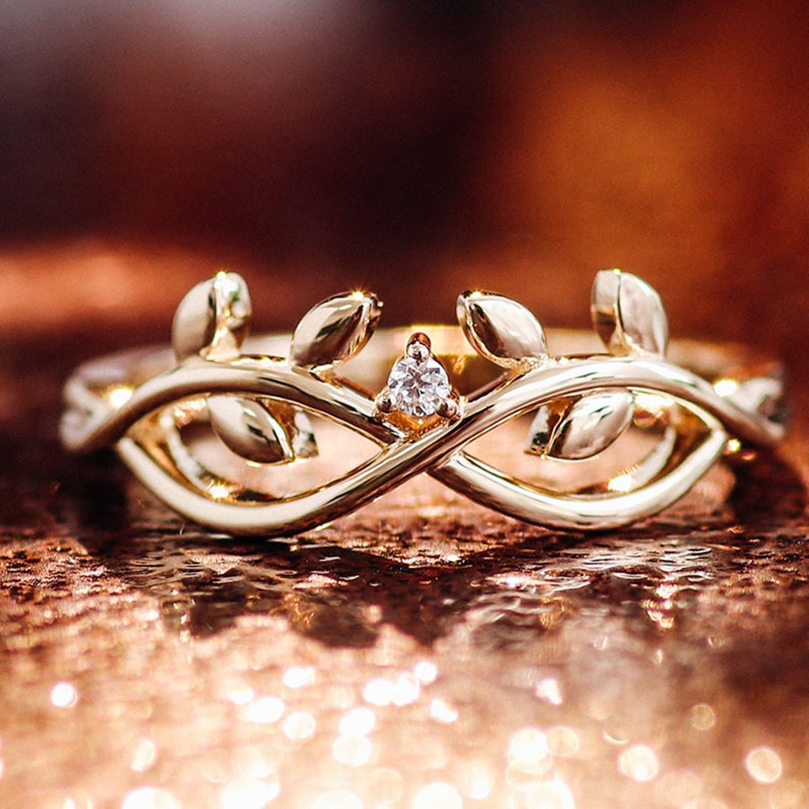 Anillos de boda 375/585/750 de oro amarillo auténtico, para mujer, anillo con diamante elegante, anillos de compromiso, alianzas de oro real de 9 K/14 K/18 K con grabado para mujeres