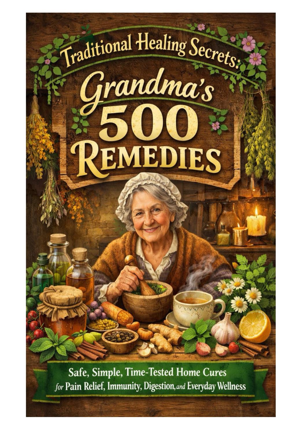 Traditional Healing Secrets: Grandma’s 500 Remedies: Safe, Simple, Time-Tested Home Cures for Pain Relief, Immunity, Digestion, and Everyday Wellness