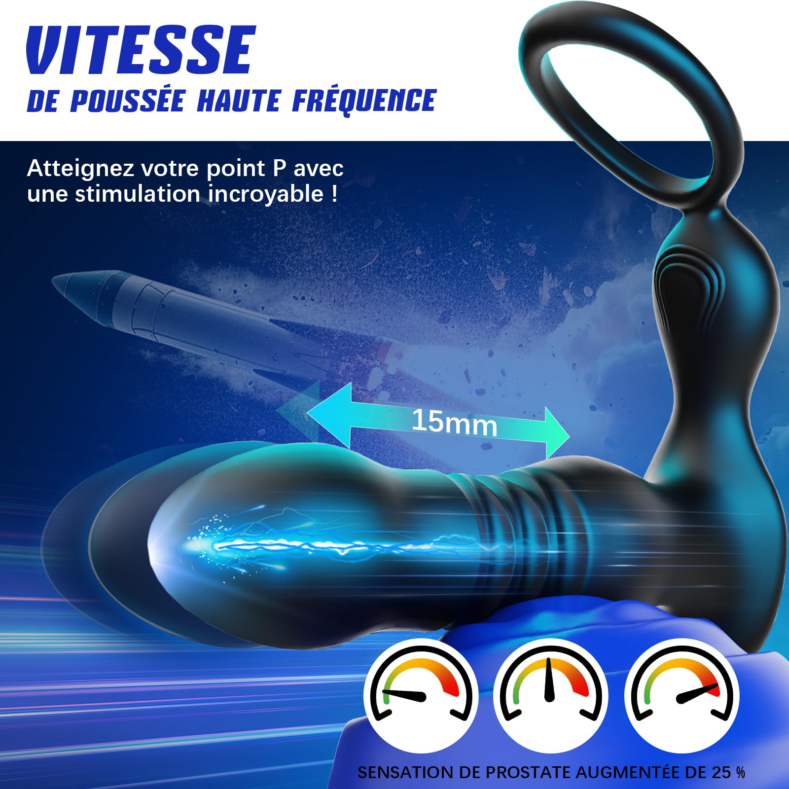 Sex Toys Anals Vibromasseurs, 3 EN 1 Masseurs de Prostate Vibrant Plug Anal Sextoy Homme Sex Stimulateur Gode Sex Toys avec Anneau Vibrant, AI-Chat APP Télécommandé Sex Toýs Jouet Sexualité Couple