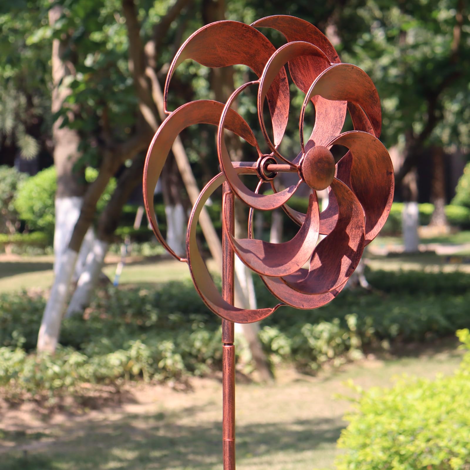 Windspiel für den Garten, Weidenblätter, Metall, Outdoor-Dekoration | Um 360 Grad drehbar, klassisches Design, 160 x 33 cm