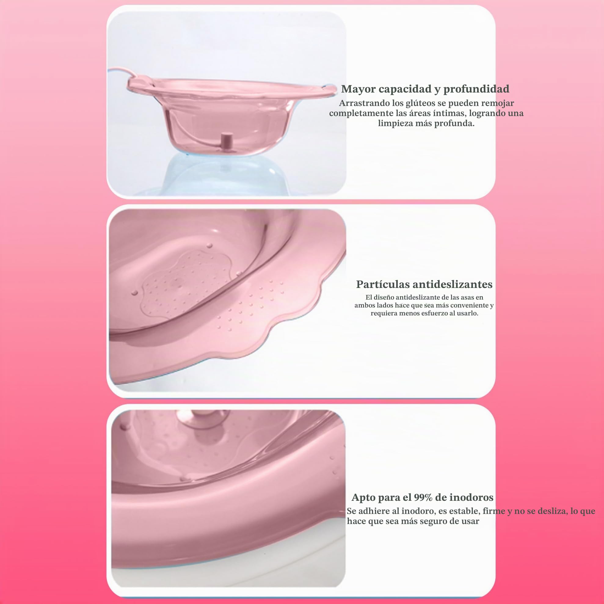 Baño Sitz para el inodoro, sobre el baño Sitz Bath para hemorroides, bidé portátil antia-upremo con orificios de drenaje y más descarados, baños de sitz para hemorroides cuidados privados posparto (r