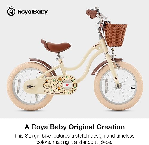 Miniatura 2 de RoyalBaby Bicicleta EZ para niñas, bicicleta Stargirl, entrenamiento libre, equilibrio a pedal, bicicleta de fácil aprendizaje, 12 pulgadas para