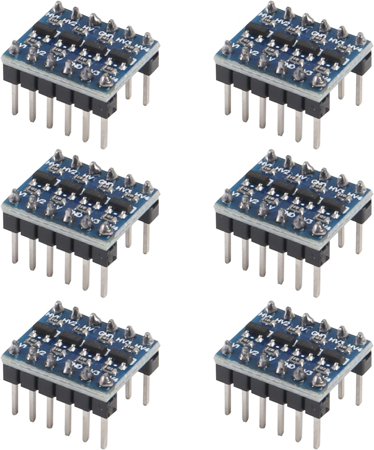 6pcs PRE-SOLDERED 4 Channels IIC I2C Logic Level Converter Bi-Directional 3.3V-5V Shifter Module Compatible with Raspberry Pi, and Other Microcontrollers
