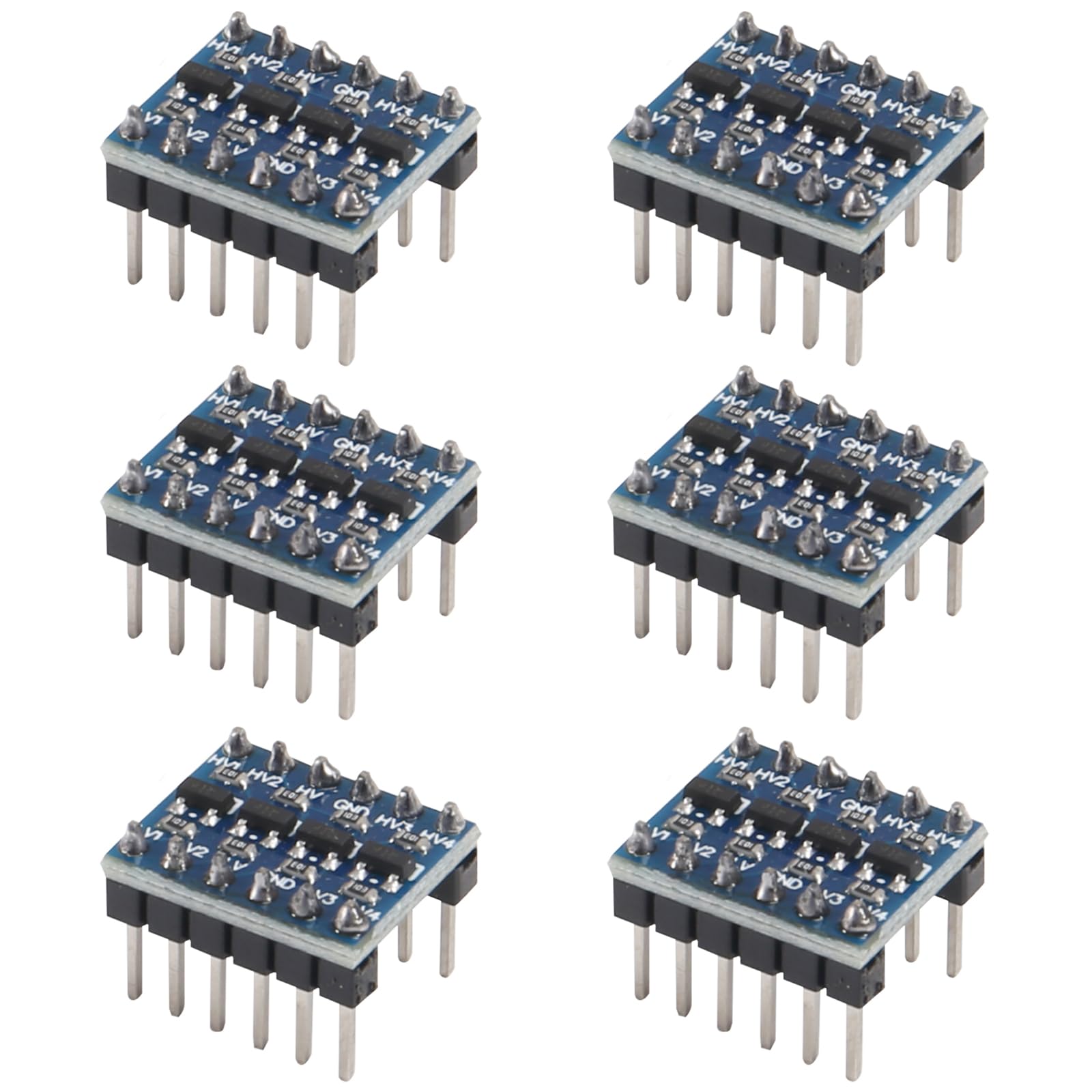 6pcs PRE-SOLDERED 4 Channels IIC I2C Logic Level Converter Bi-Directional 3.3V-5V Shifter Module Compatible with Raspberry Pi, and Other Microcontrollers