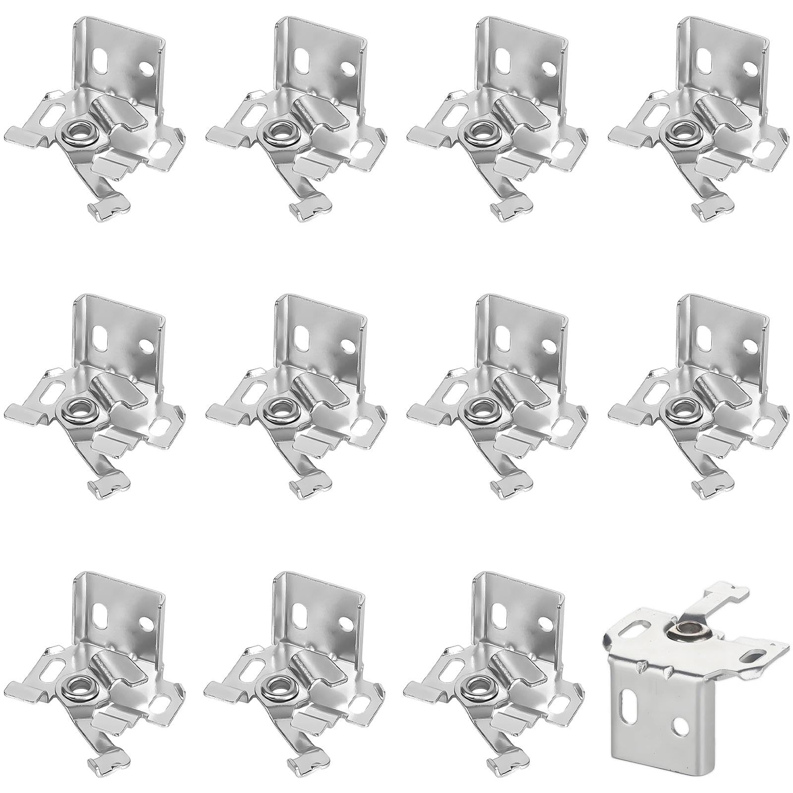 Plumaire Silvery 12 Pcs Roman Blind Brackets, Metal Mounting Clips For 25Mm Top Rail, Shutter Support Brackets For The Installation And Maintenance