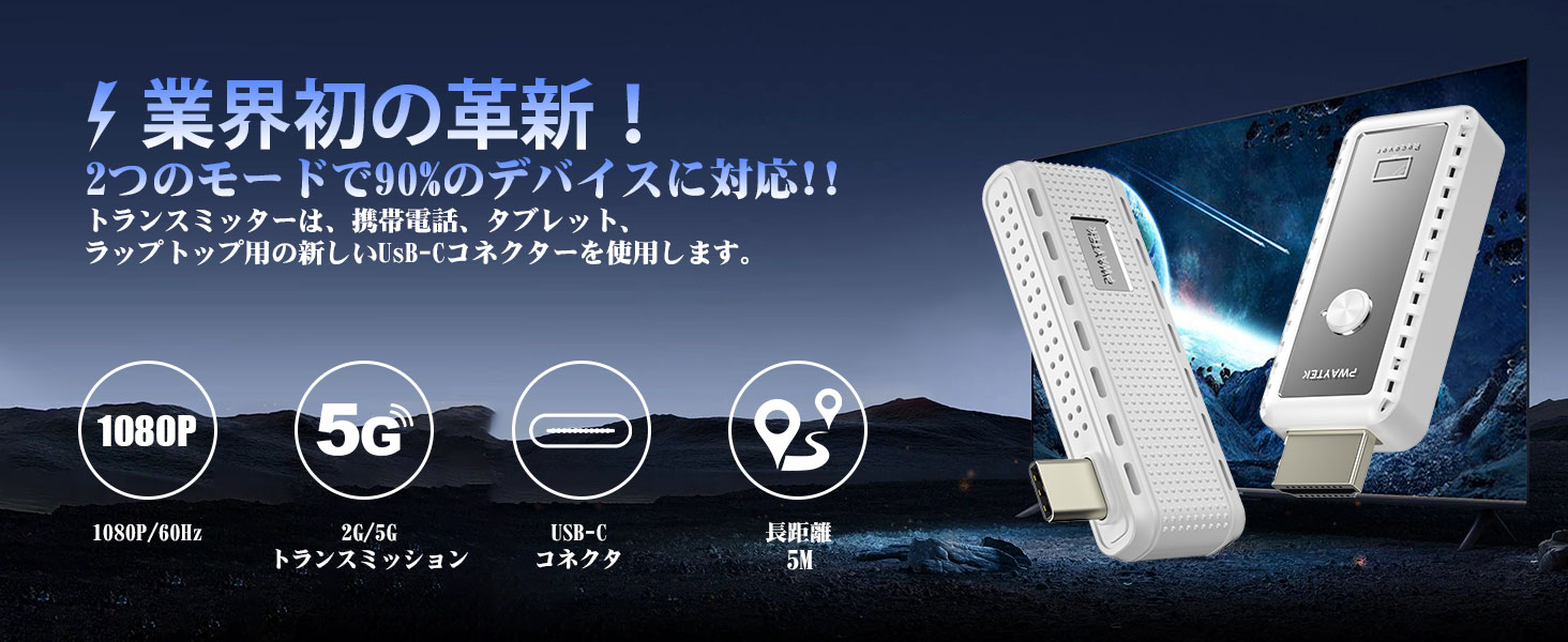 Amazon.co.jp: 「2025年革新的なワイヤレスHDMI 世界初の新機種 2通り