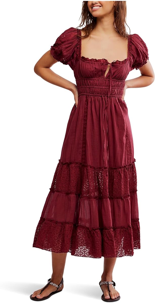 Free People Vestido midi Falling Sun para mujer