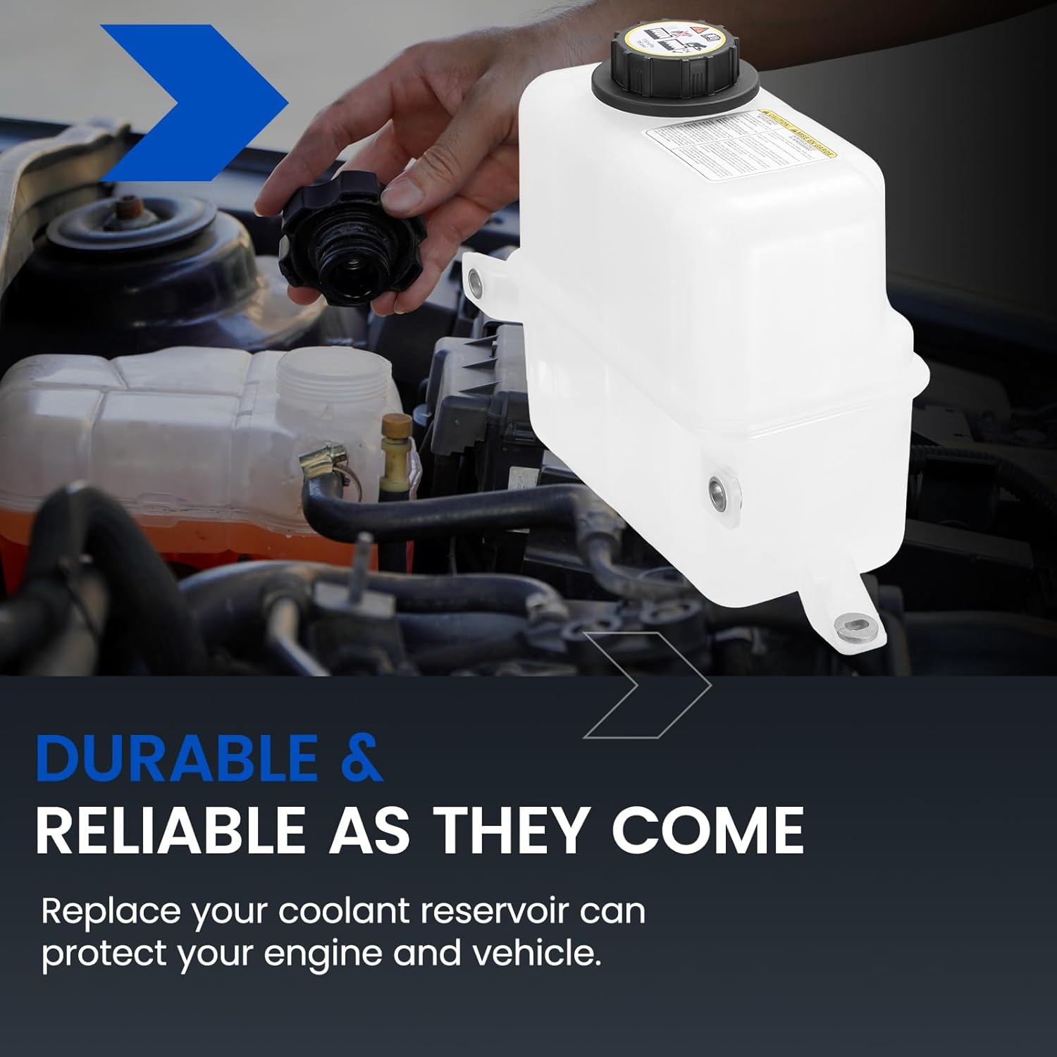 Engine Coolant Reservoir Tank 603-046 Compatible with Ford F-250 F-350 7.3L Replace 8C3Z8101A 9C3Z8101A 9C3Z8101B F6DZ8100-A F6TZ8A080EA XL3Z8100AA YC3Z8100AA 603046 Coolant Overflow Reservoir