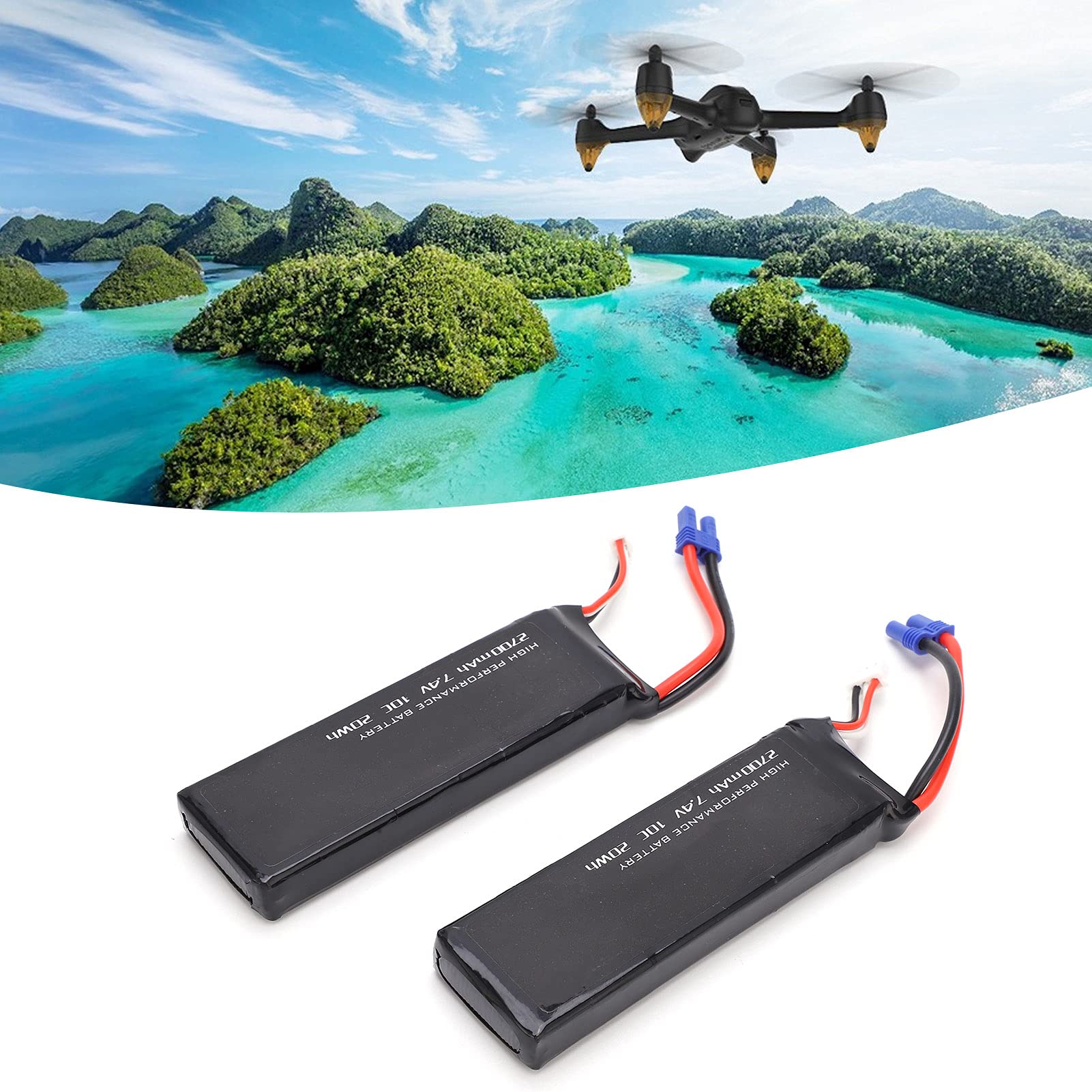 Batterie LiPo 7.4V pour H501, Batterie LiPo Longue Durée de Travail 2 Pièces/lot pour H501 Grande capacité pour Drone RC
