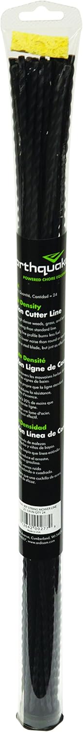 Package of 24 black Earthquake string mower replacement lines.