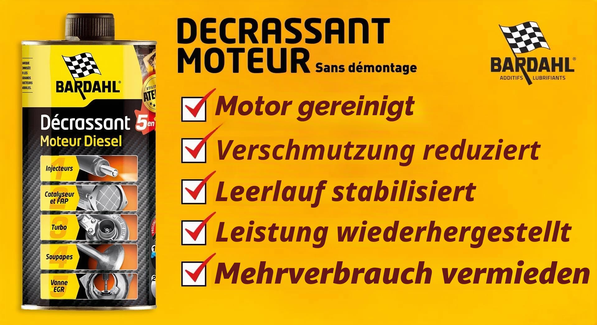 Bardahl Diesel-Reinigungsmittel, 1 l + 300 ml (Kanister)