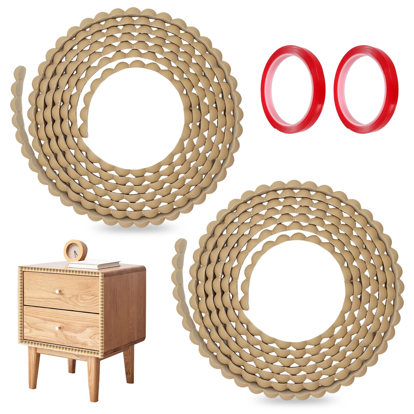 Clkueh Wood 2 Pcs Trim, 15Mm Peel And Stick Self Adhesive Bobbin Trim Moulding Beading For Walls,Diy Furniture Door Wardrobe Home Decor
