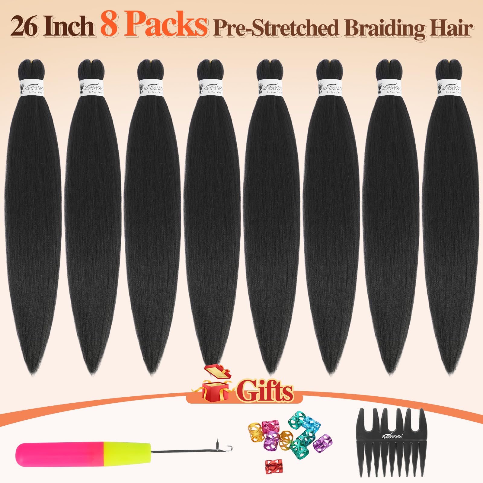 BARSDAR Pre stretched Braiding Hair - Image 2