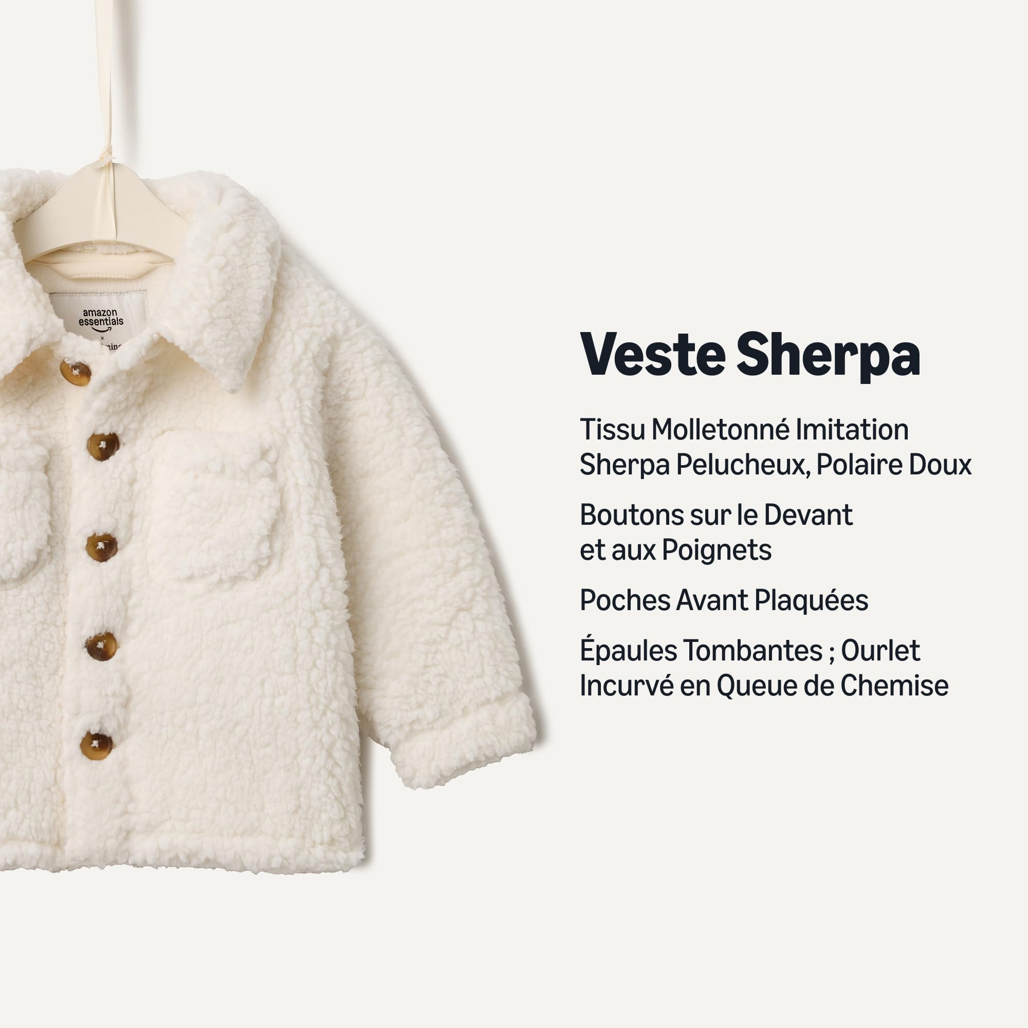 Amazon Essentials x Sofia Grainge Veste Surchemise Sherpa Bébé Garçon